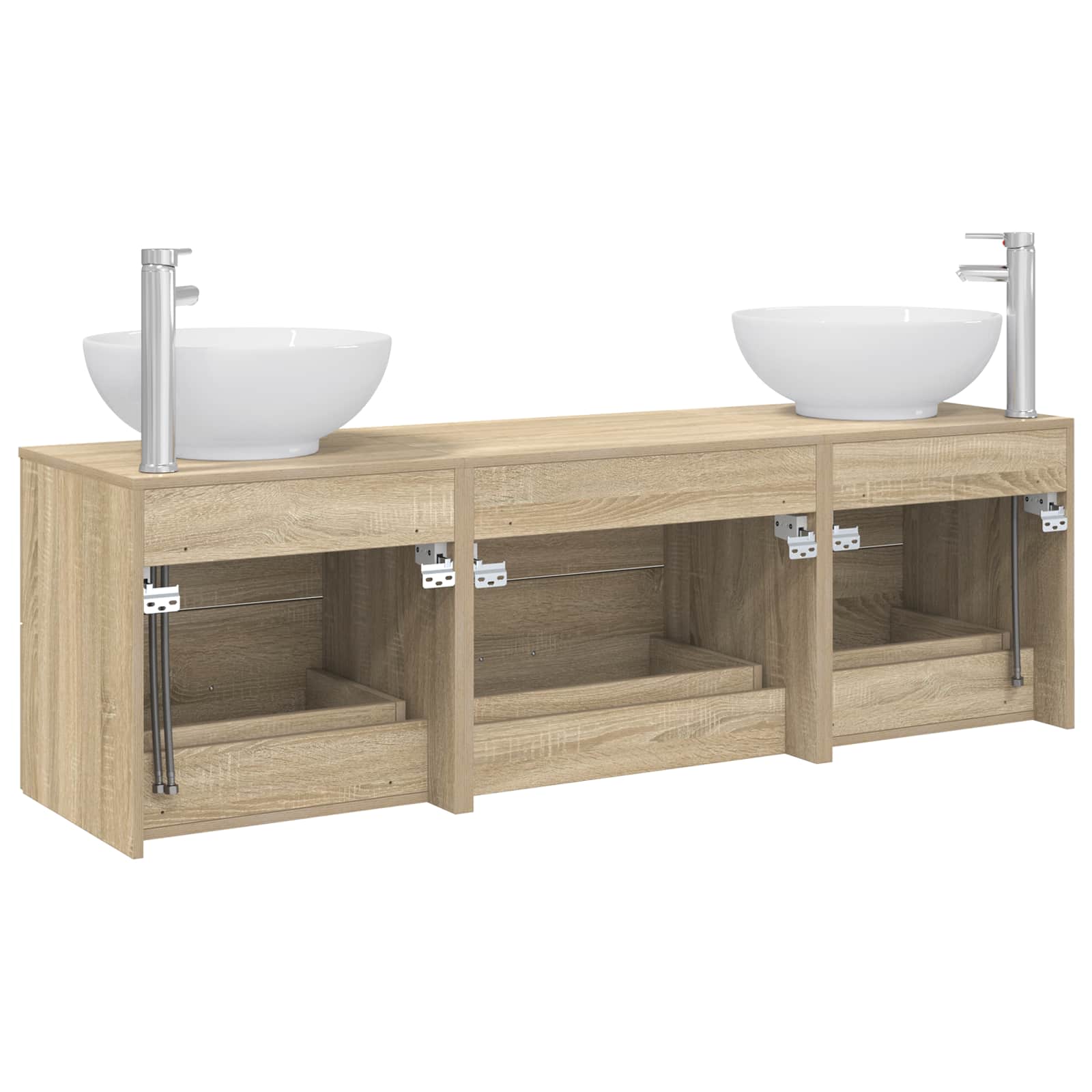 Ensemble de mobilier de salle de bain 3 pc Chêne Sonoma