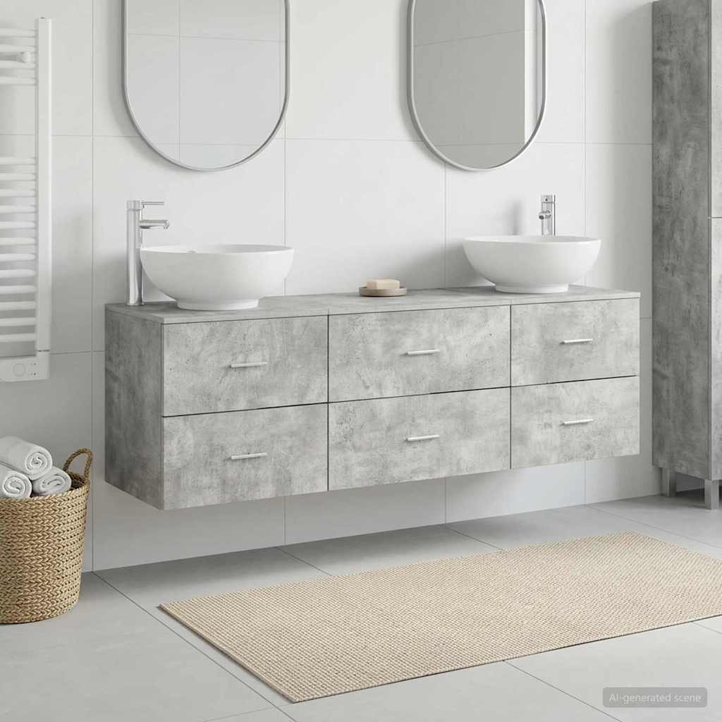 Ensemble de mobilier de salle de bain 3 pc Gris béton