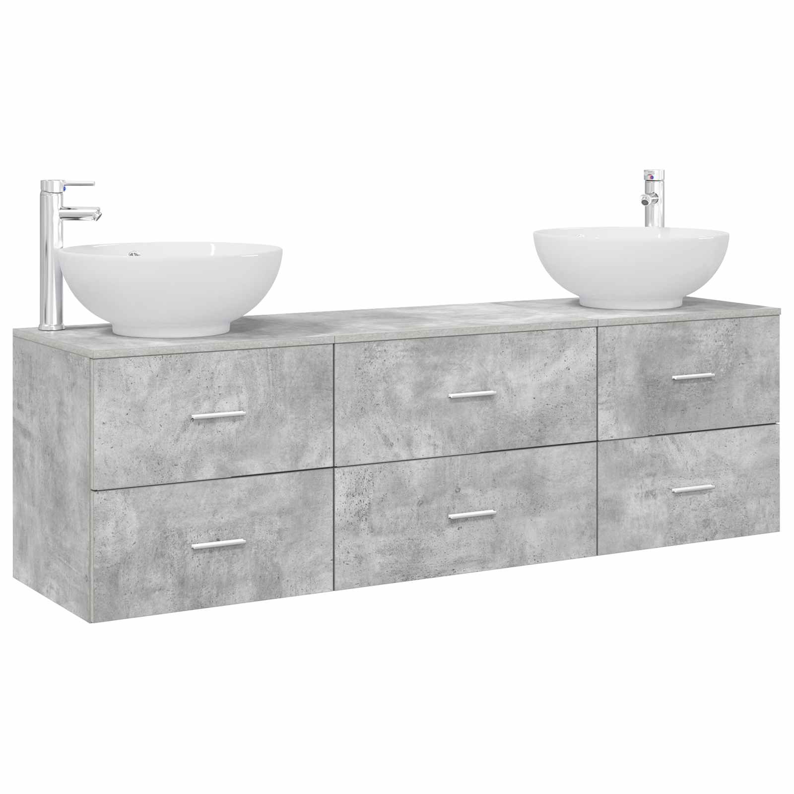 Ensemble de mobilier de salle de bain 3 pc Gris béton