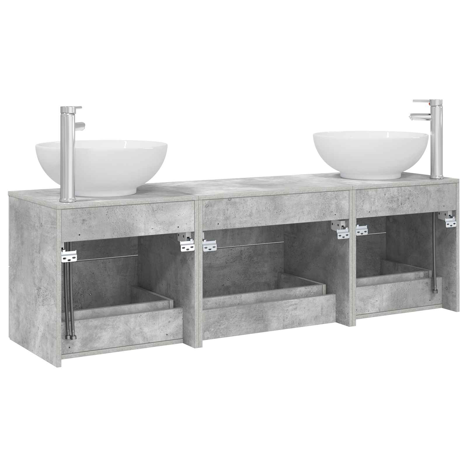 Ensemble de mobilier de salle de bain 3 pc Gris béton