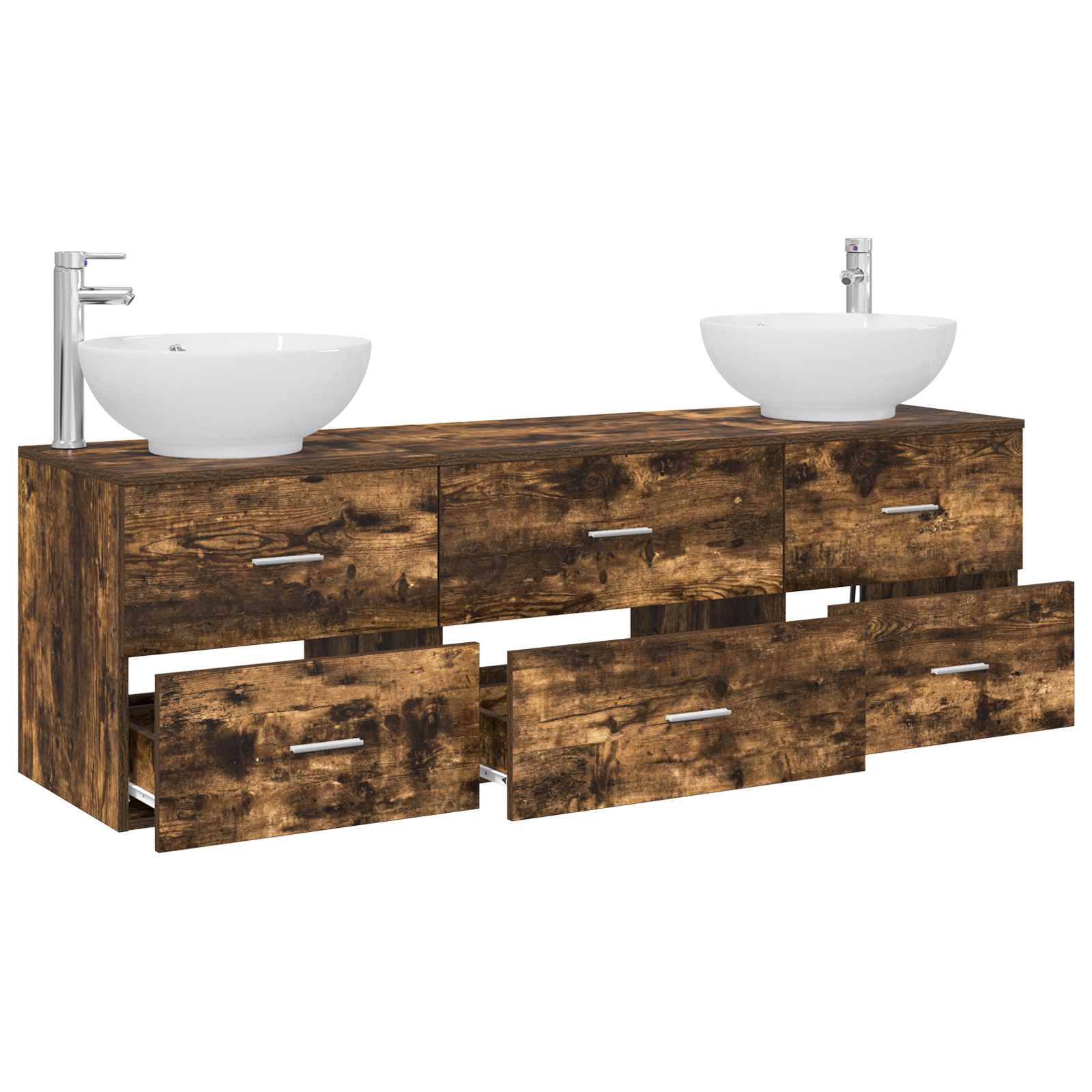 Ensemble de mobilier de salle de bain 3 pc Chêne fumé