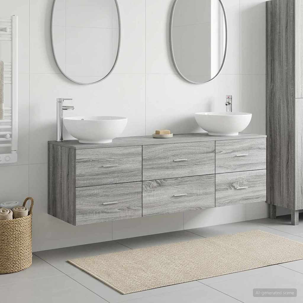 Ensemble de mobilier de salle de bain 3 pc Sonoma gris