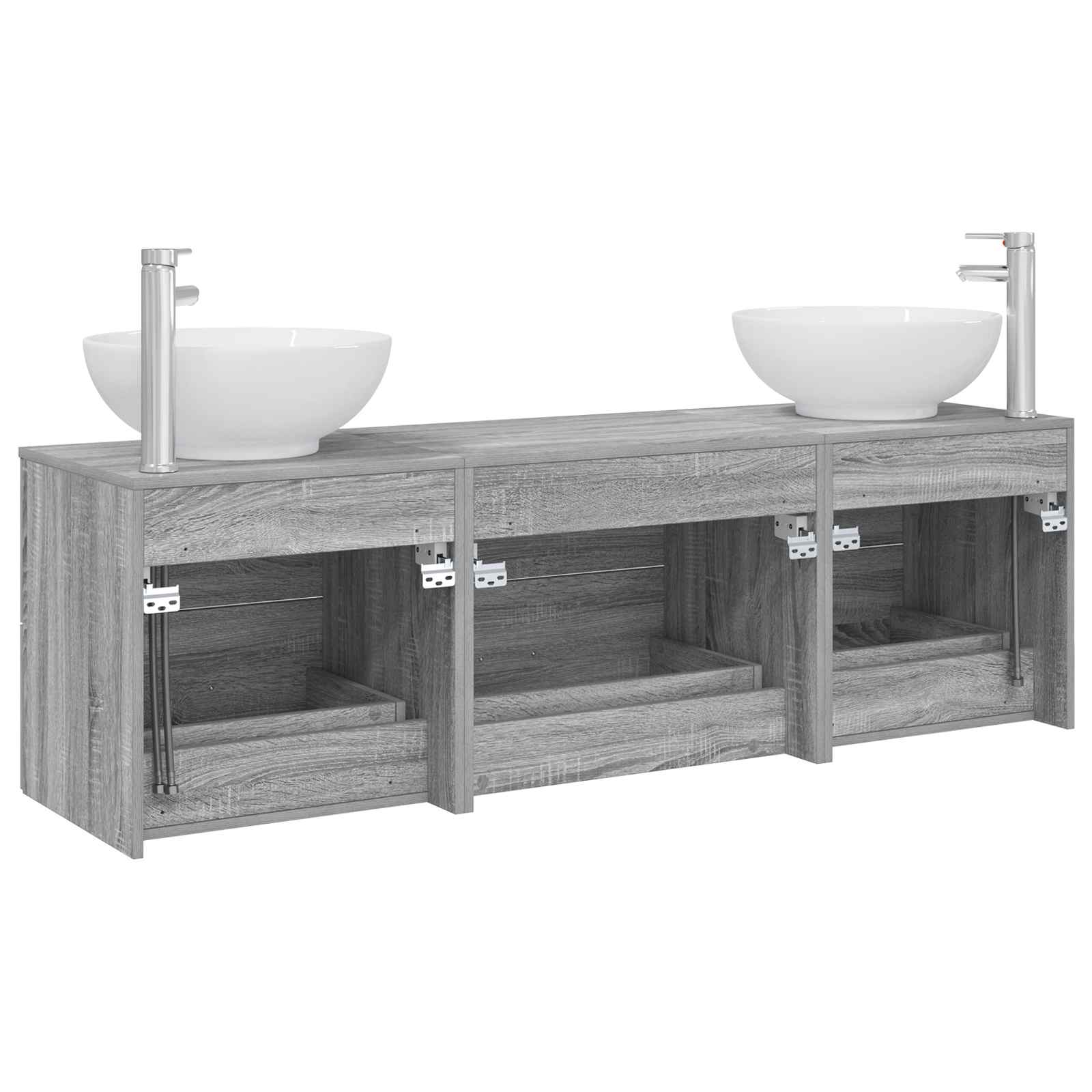 Ensemble de mobilier de salle de bain 3 pc Sonoma gris