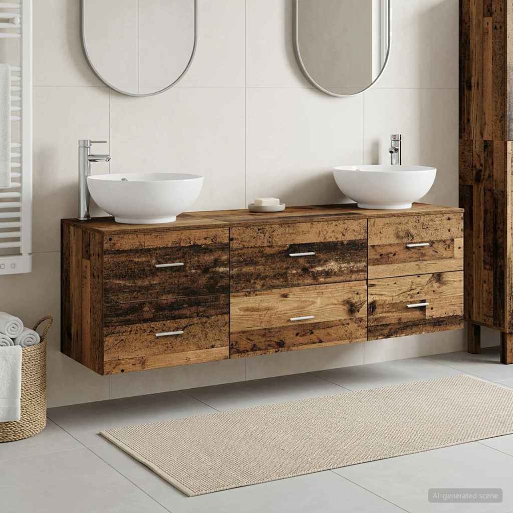 Ensemble de mobilier de salle de bain 3 pc Bois ancien
