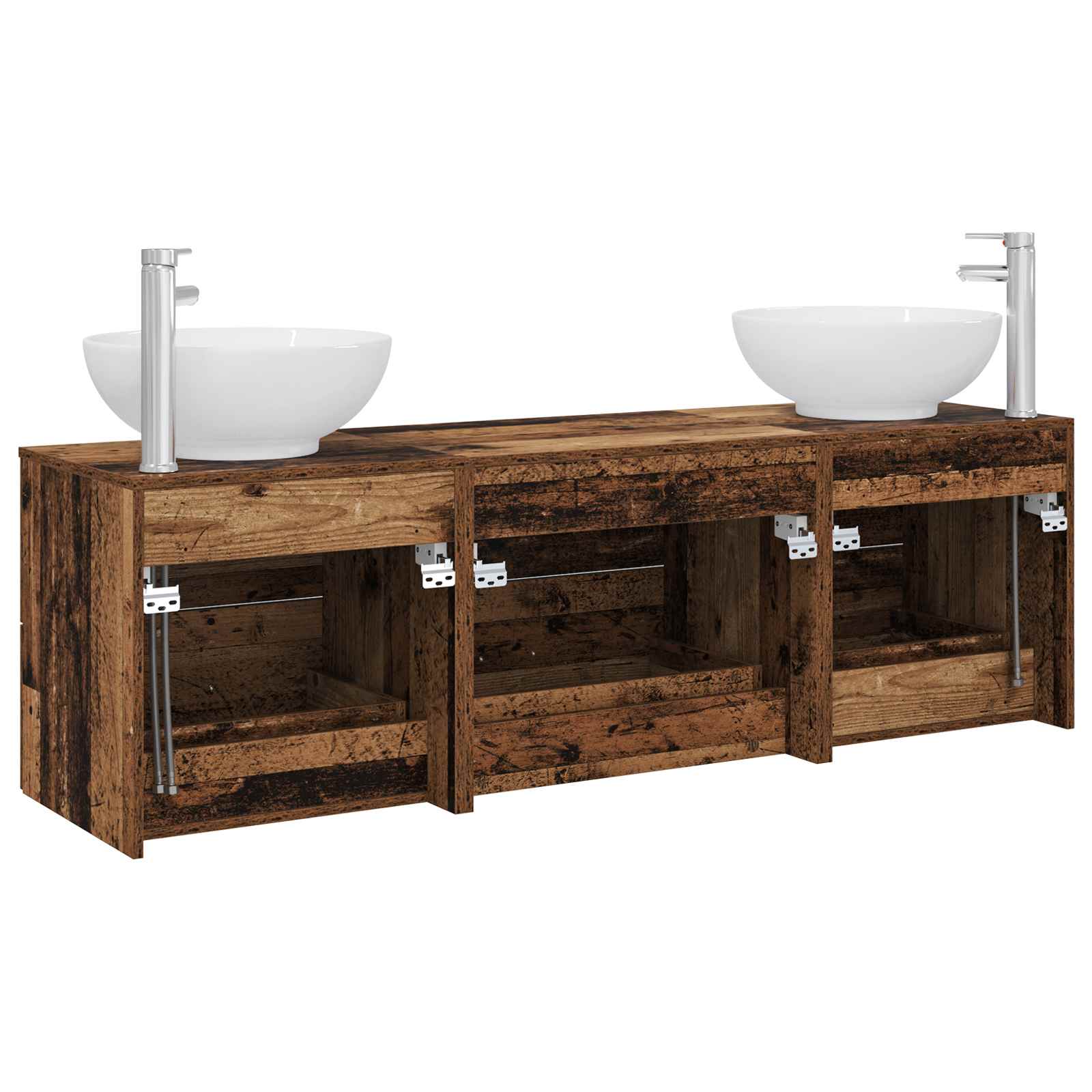 Ensemble de mobilier de salle de bain 3 pc Bois ancien