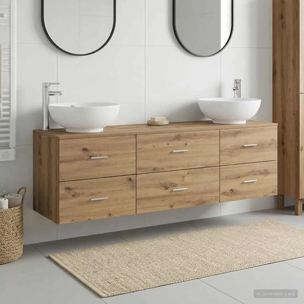 Ensemble de mobilier de salle de bain 3 pc Chêne artisanal - XIOS