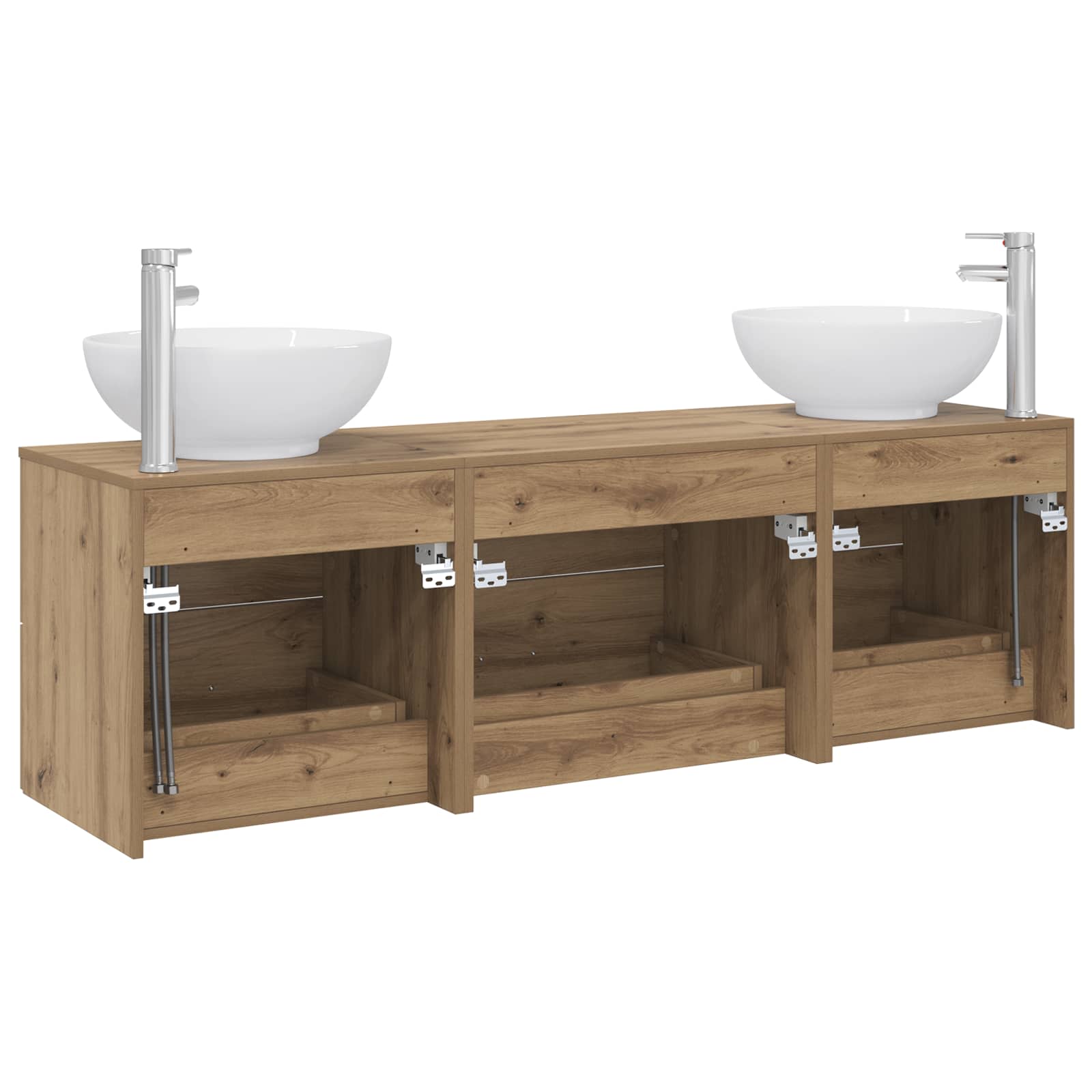 Ensemble de mobilier de salle de bain 3 pc Chêne artisanal