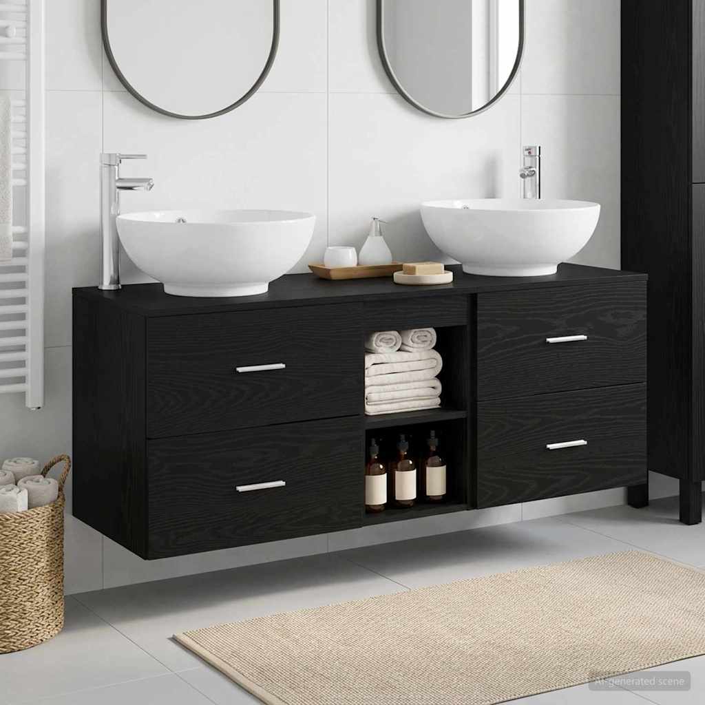 Ensemble de mobilier de salle de bain 3 pc Noir