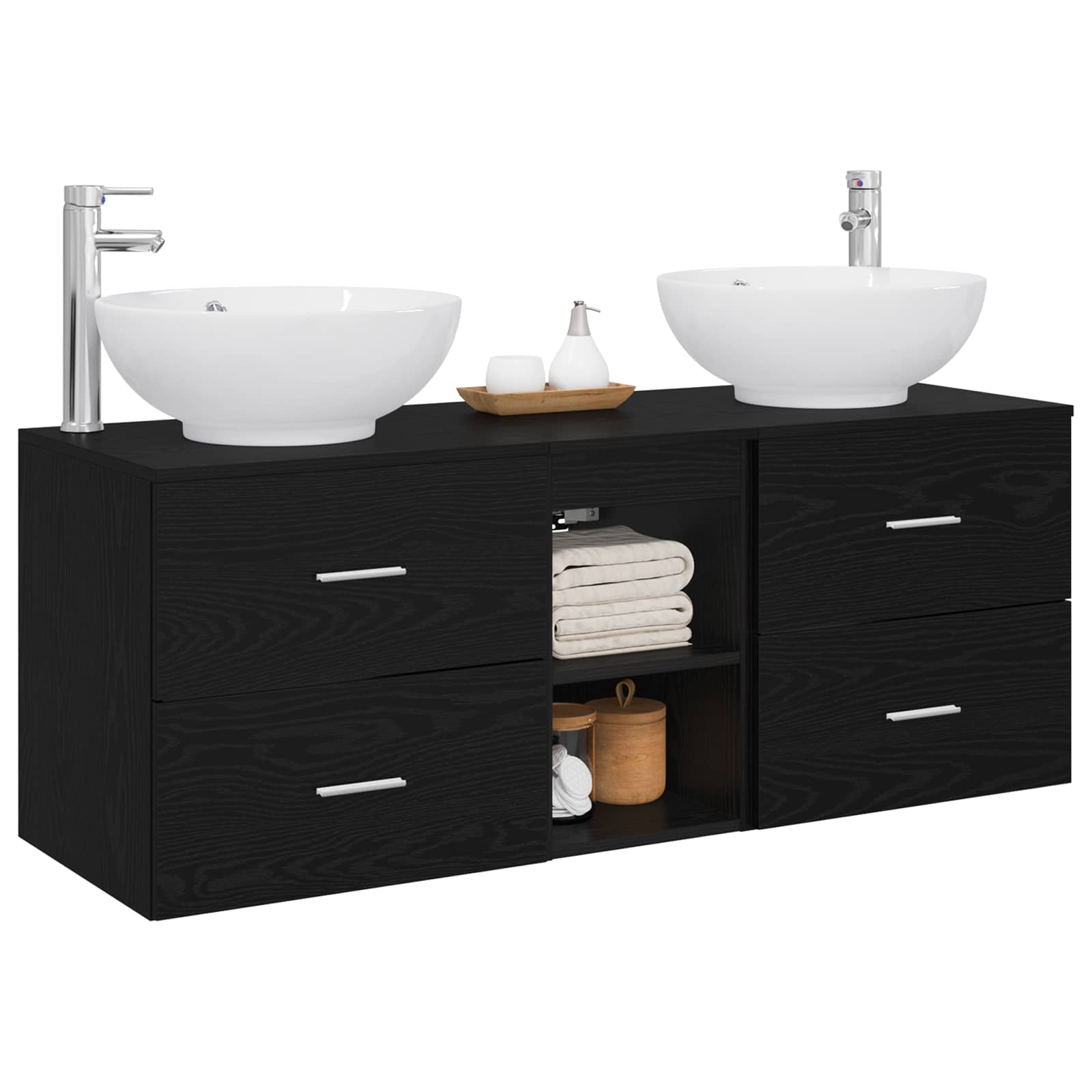 Ensemble de mobilier de salle de bain 3 pc Noir