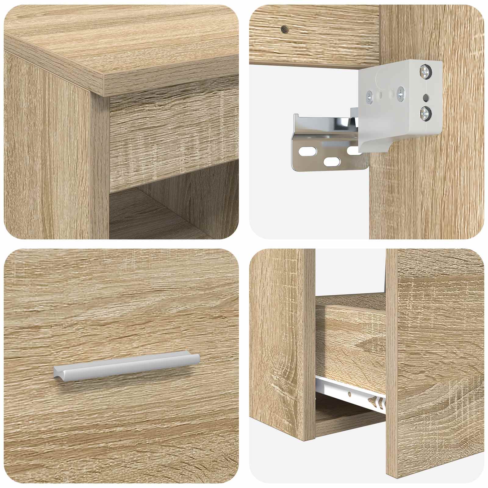 Ensemble de mobilier de salle de bain 3 pc Chêne Sonoma