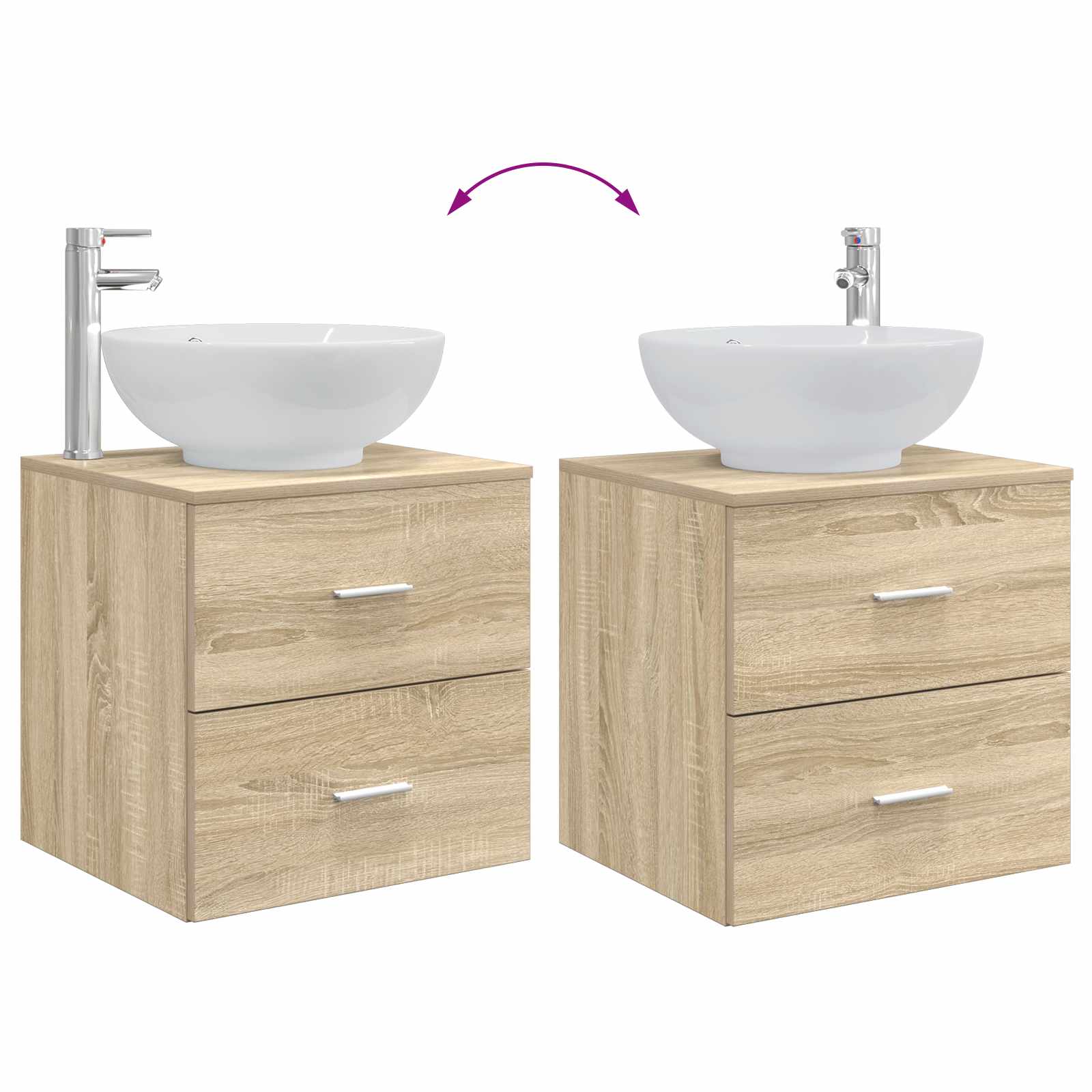 Ensemble de mobilier de salle de bain 3 pc Chêne Sonoma