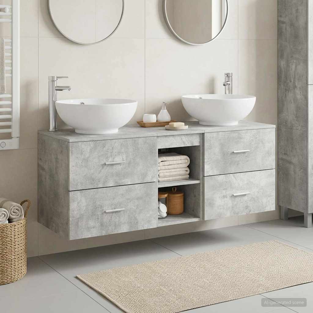 Ensemble de mobilier de salle de bain 3 pc Gris béton
