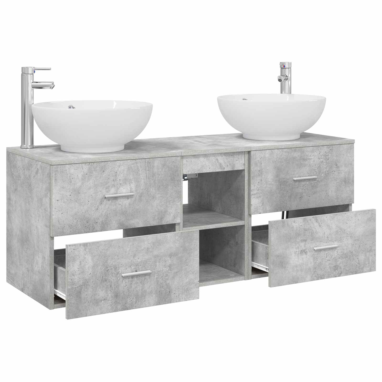 Ensemble de mobilier de salle de bain 3 pc Gris béton