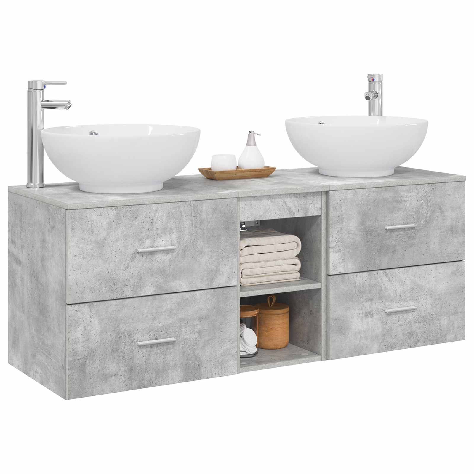 Ensemble de mobilier de salle de bain 3 pc Gris béton