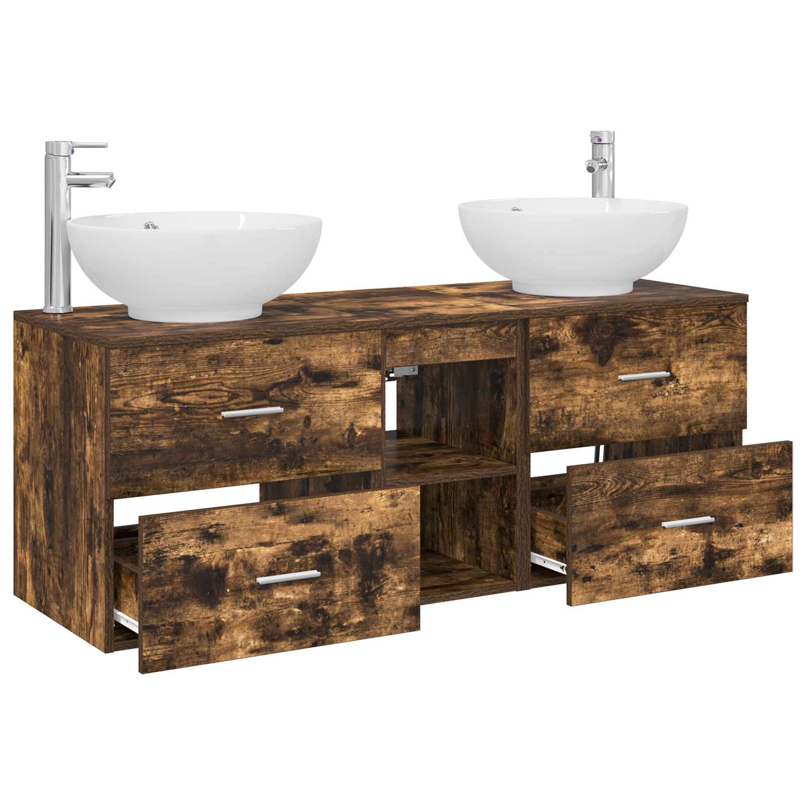 Ensemble de mobilier de salle de bain 3 pc Chêne fumé