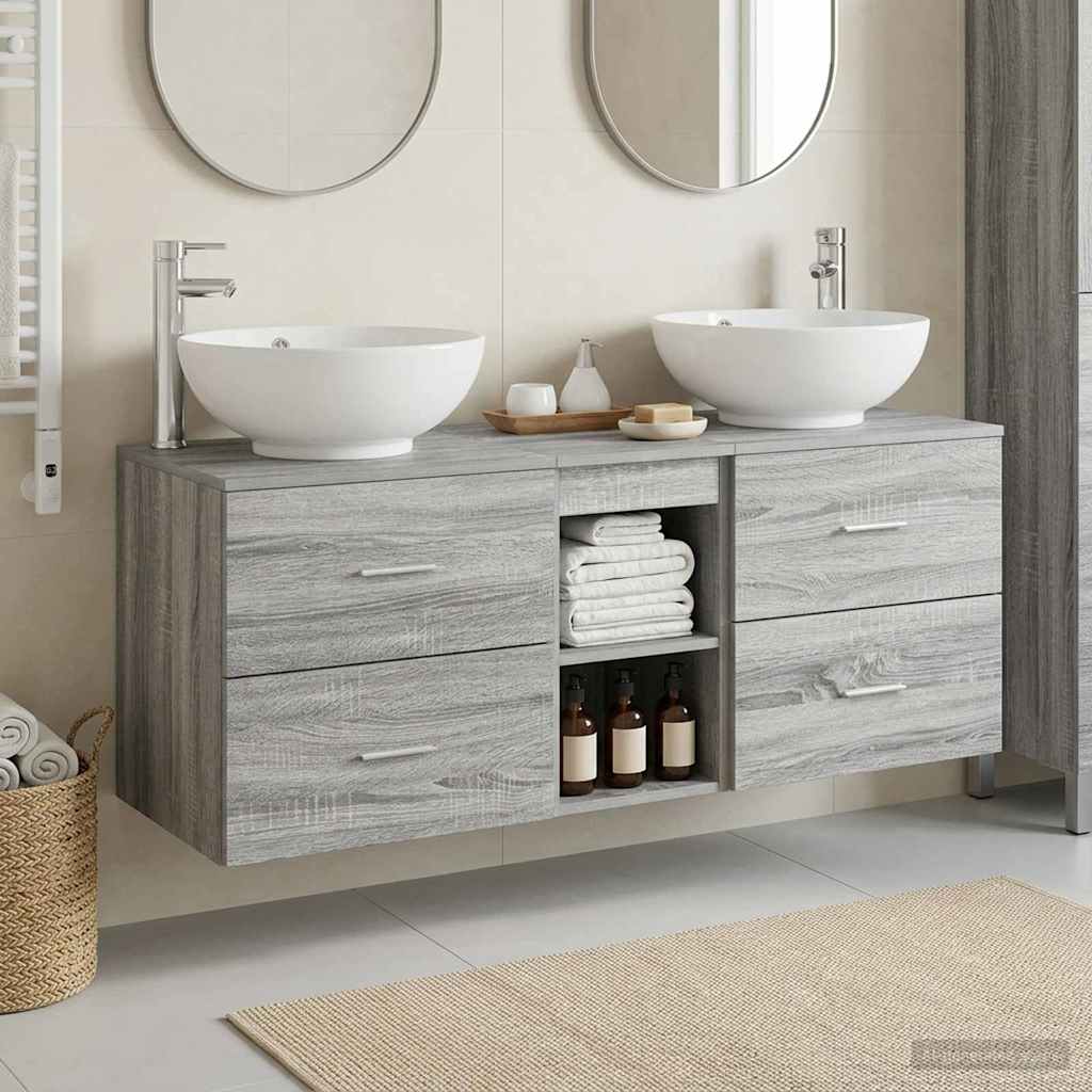 Ensemble de mobilier de salle de bain 3 pc Sonoma gris