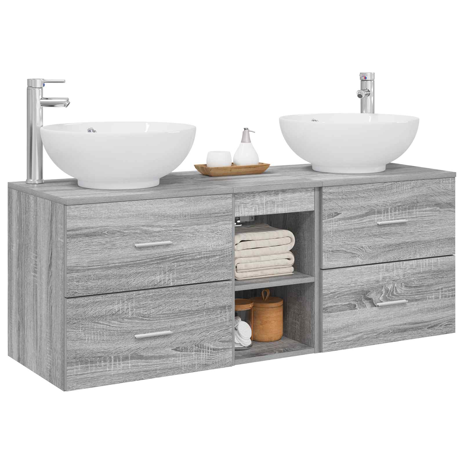 Ensemble de mobilier de salle de bain 3 pc Sonoma gris