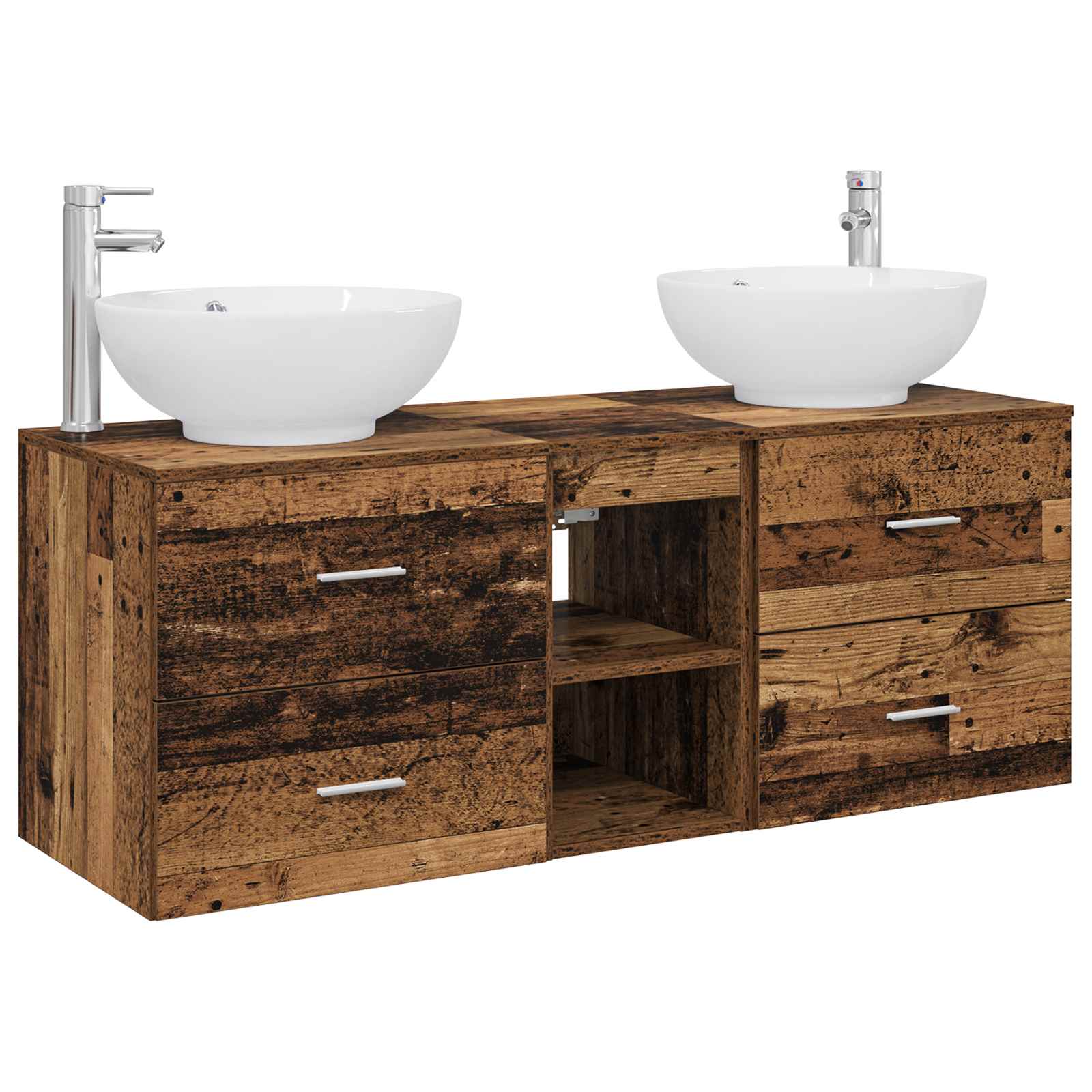 Ensemble de mobilier de salle de bain 3 pc Bois ancien