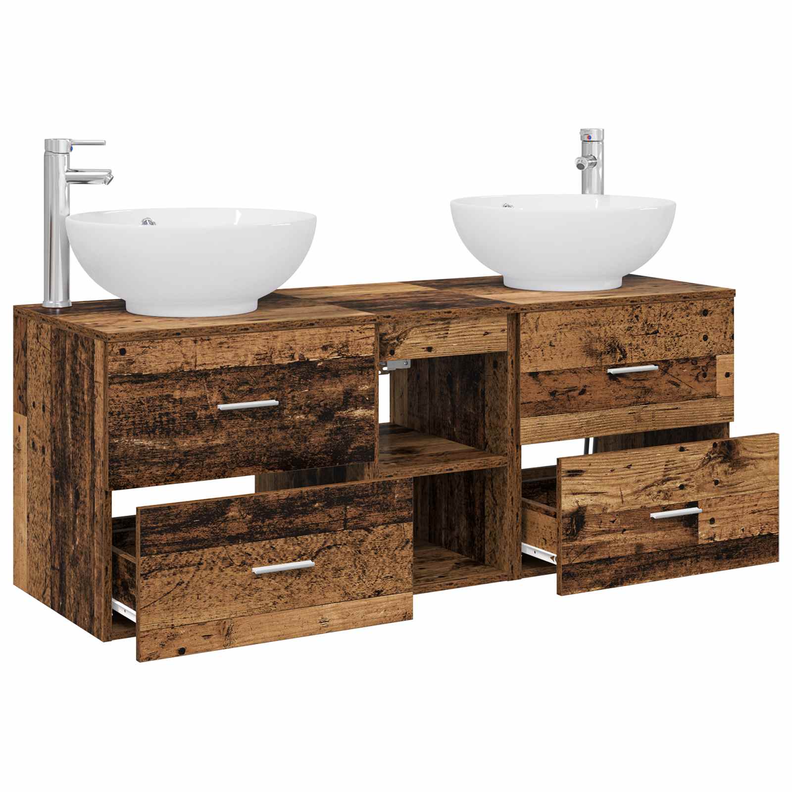Ensemble de mobilier de salle de bain 3 pc Bois ancien