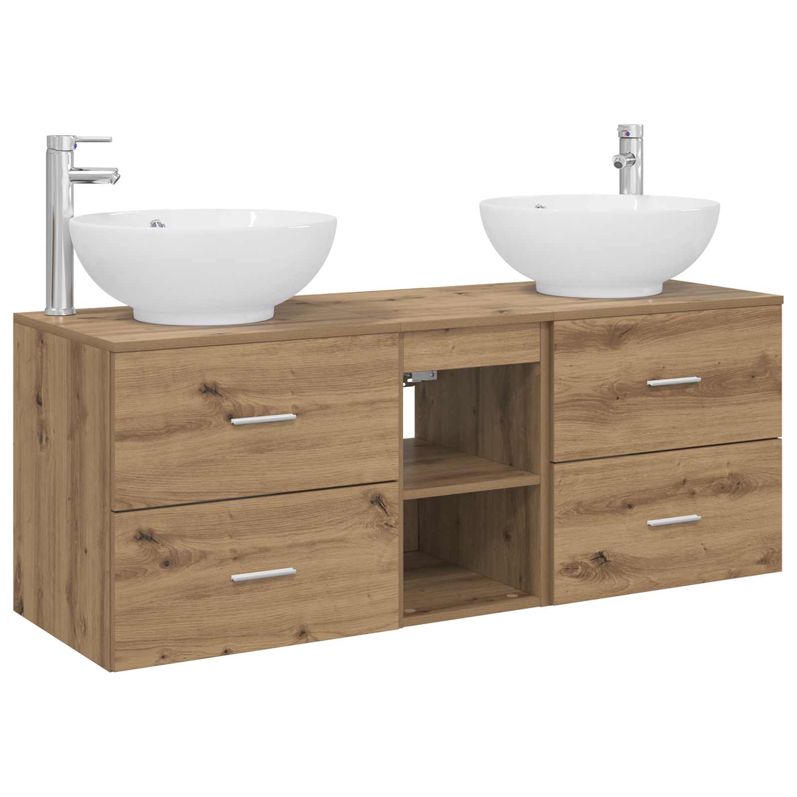 Ensemble de mobilier de salle de bain 3 pc Chêne artisanal