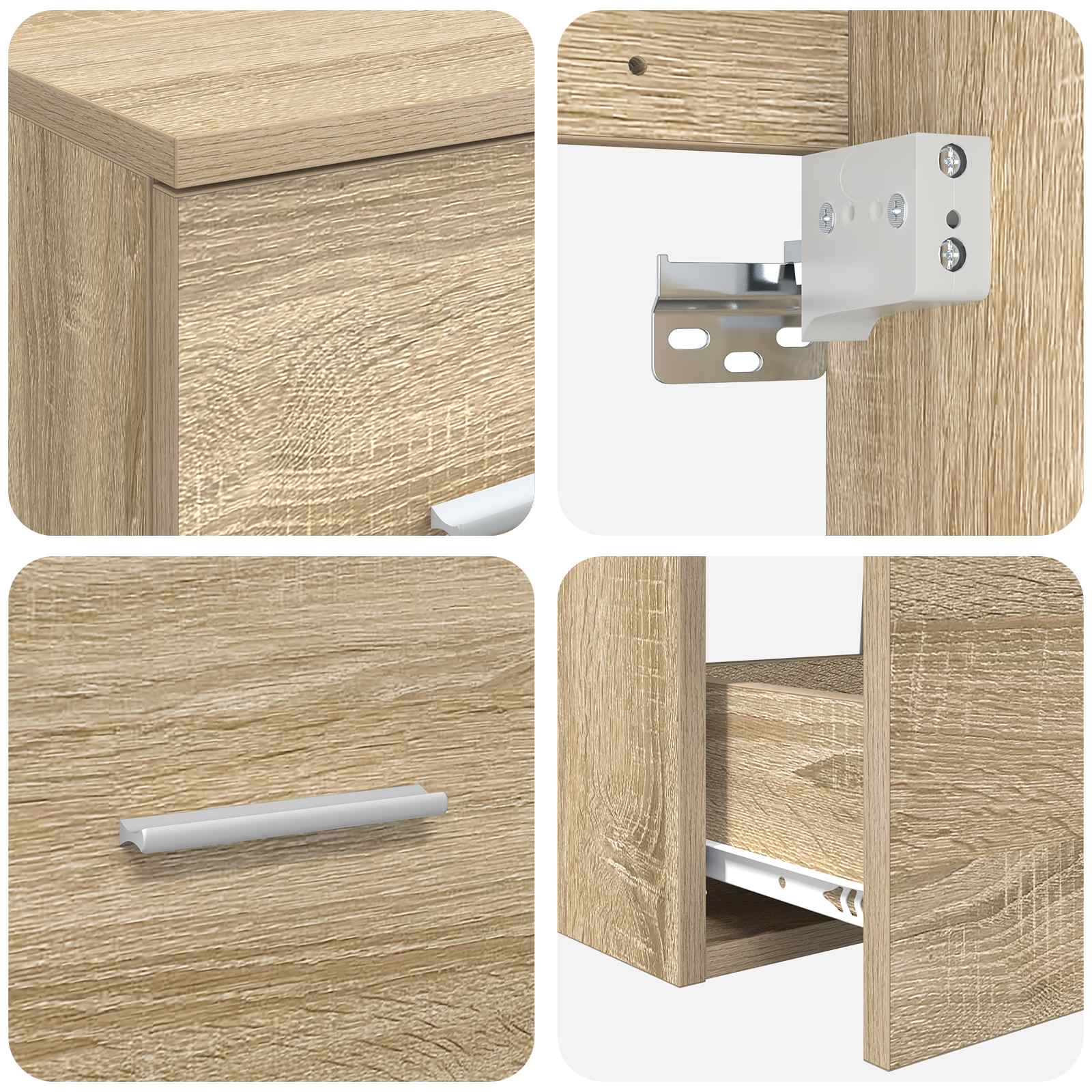 Ensemble de mobilier de salle de bain 3 pc Chêne Sonoma