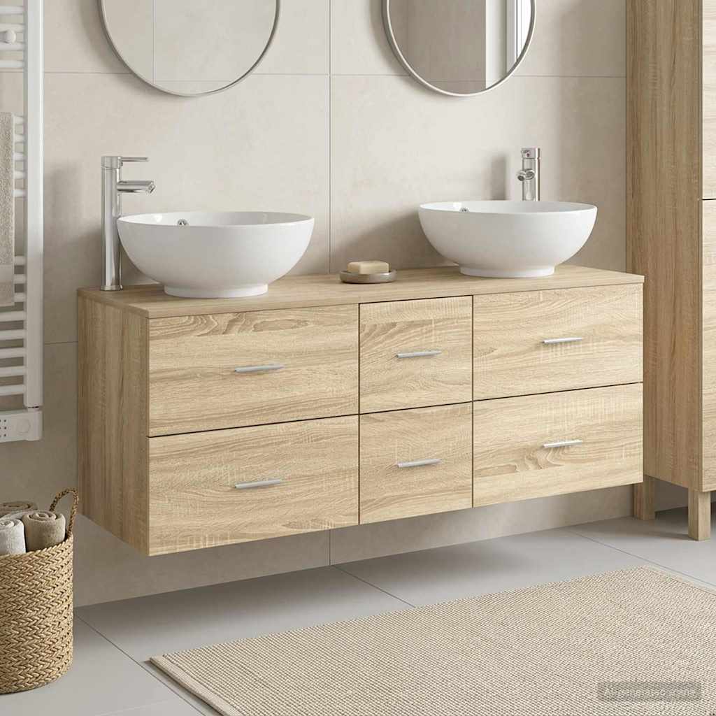 Ensemble de mobilier de salle de bain 3 pc Chêne Sonoma