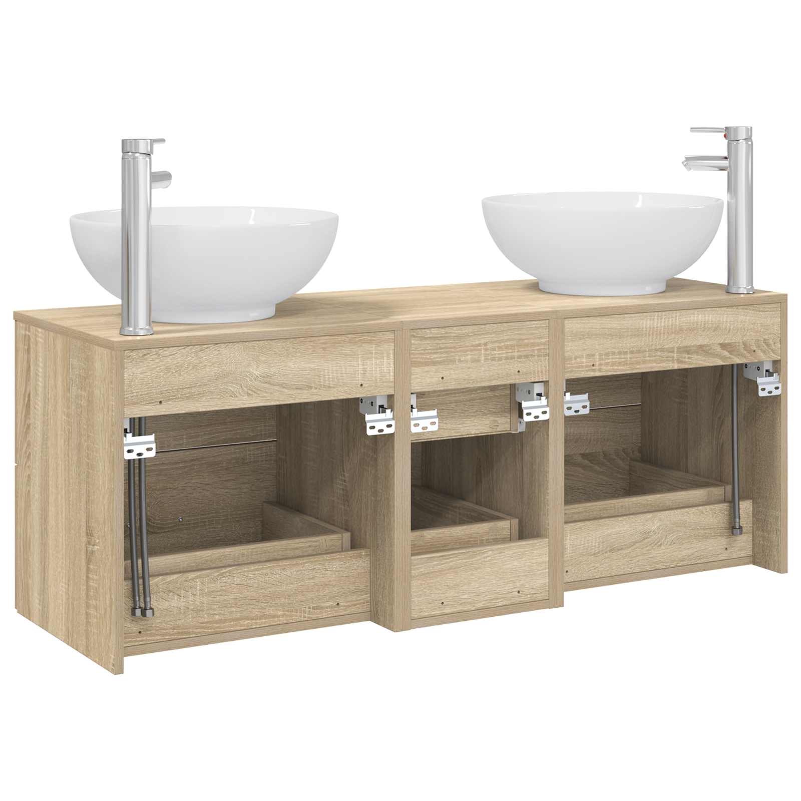 Ensemble de mobilier de salle de bain 3 pc Chêne Sonoma