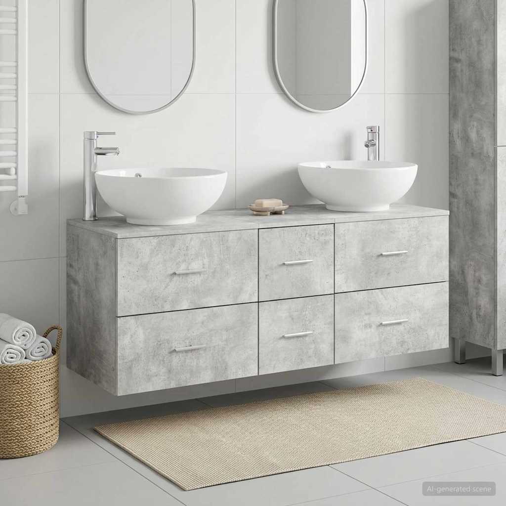 Ensemble de mobilier de salle de bain 3 pc Gris béton