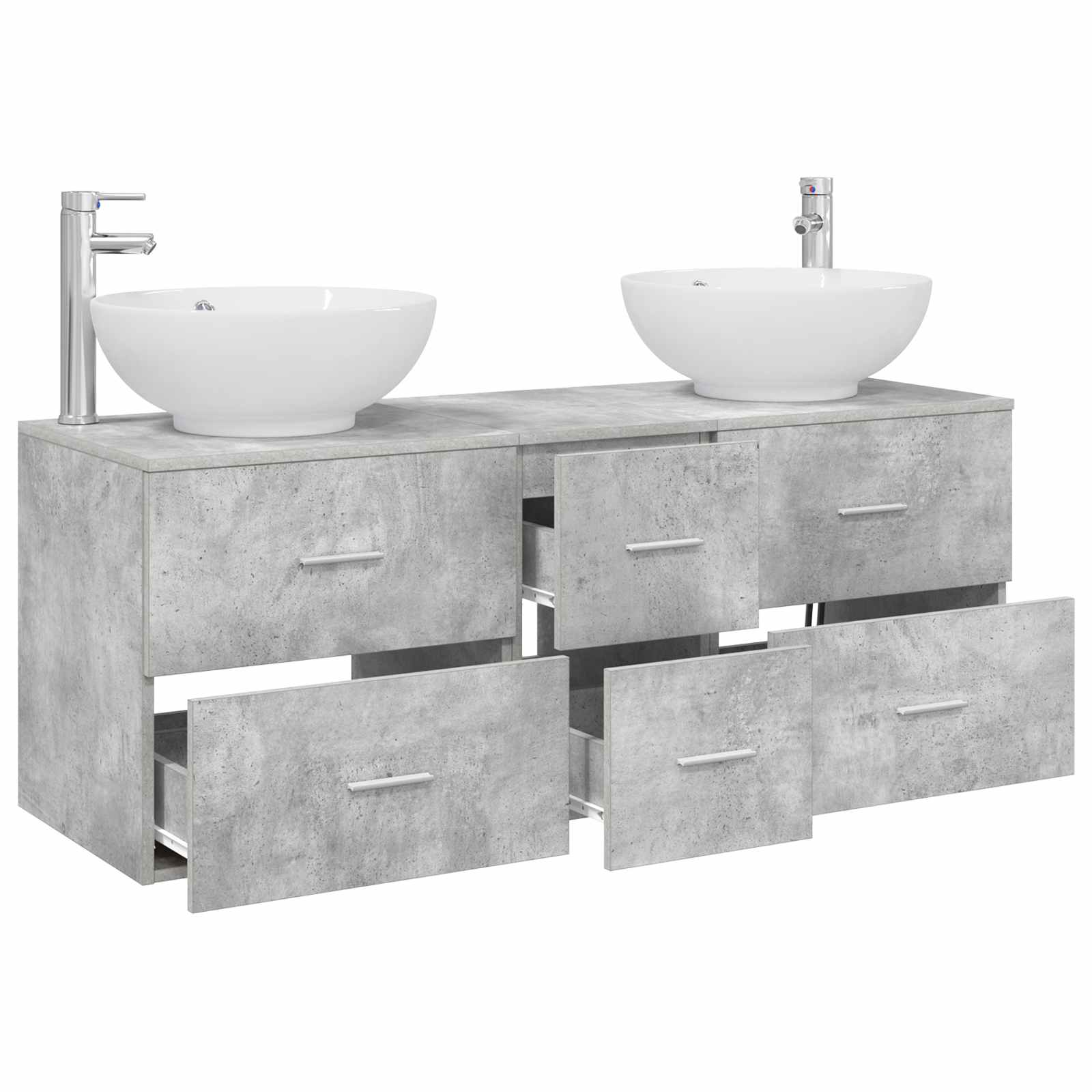 Ensemble de mobilier de salle de bain 3 pc Gris béton