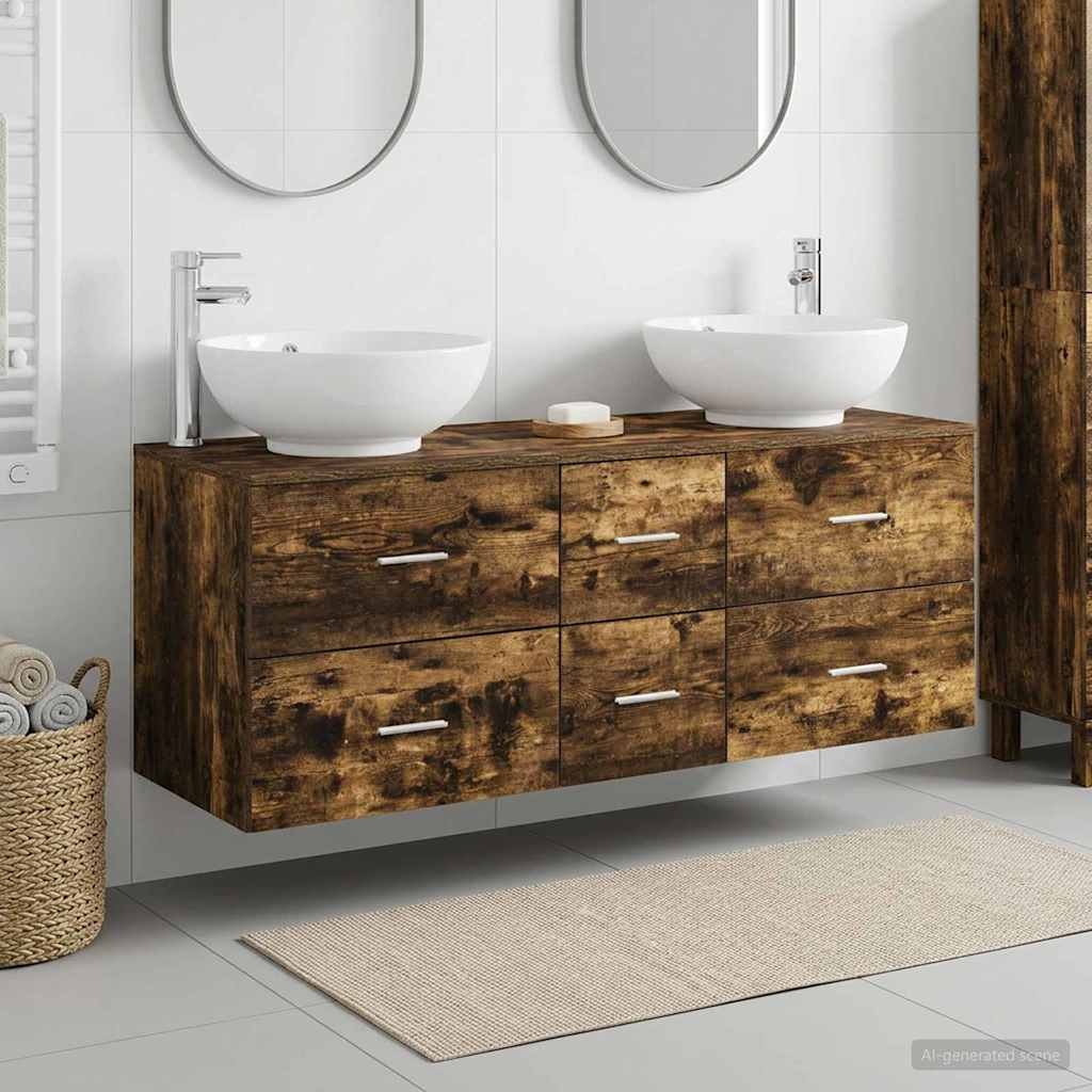 Ensemble de mobilier de salle de bain 3 pc Chêne fumé