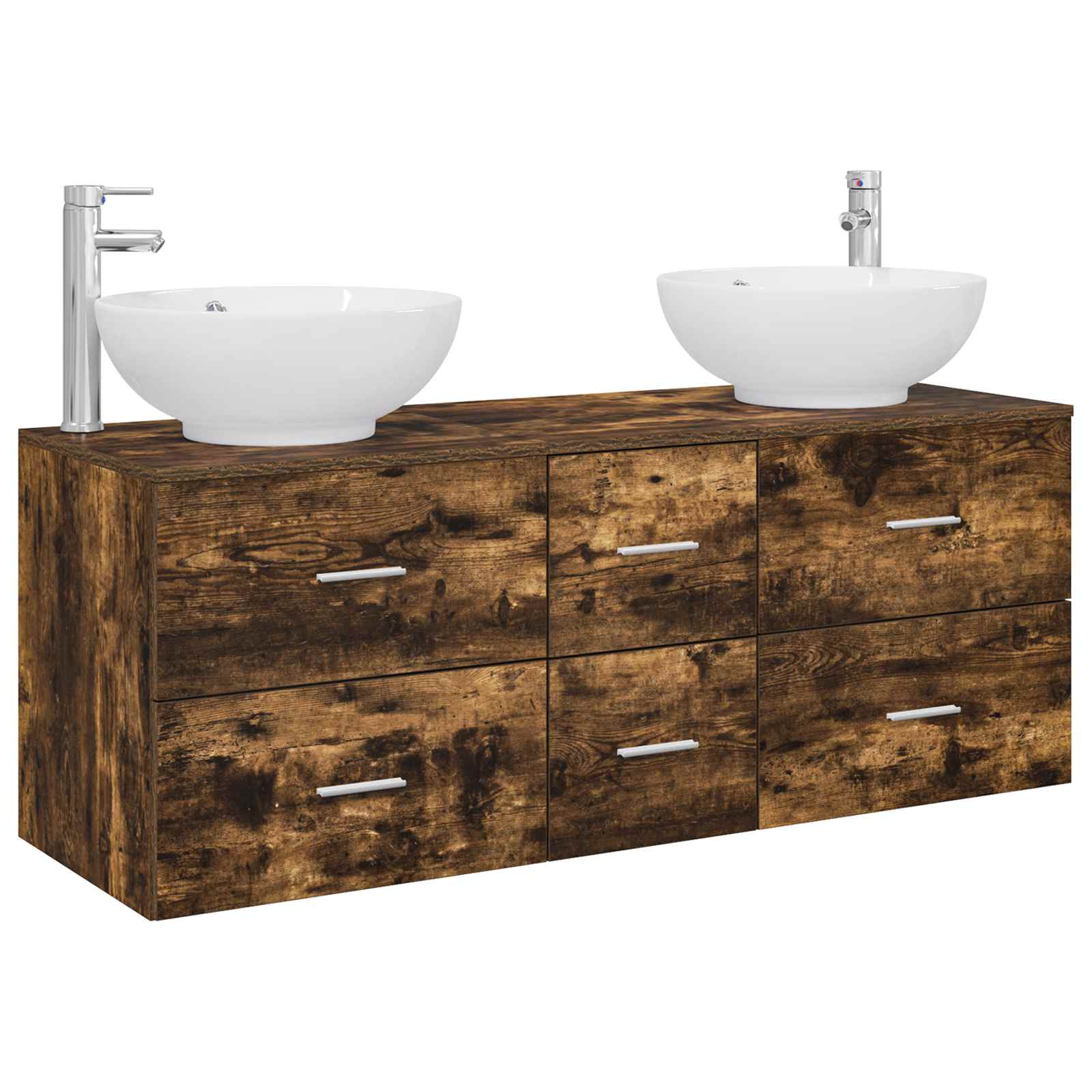 Ensemble de mobilier de salle de bain 3 pc Chêne fumé