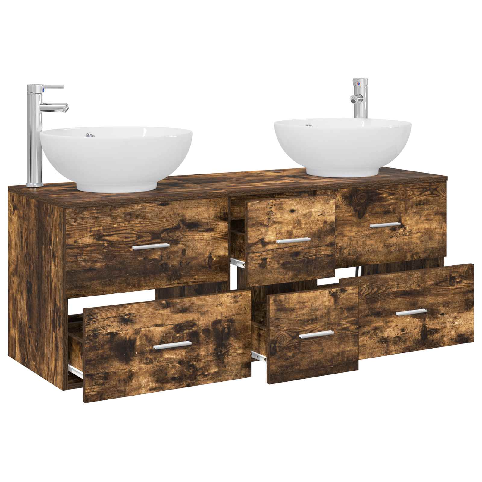 Ensemble de mobilier de salle de bain 3 pc Chêne fumé
