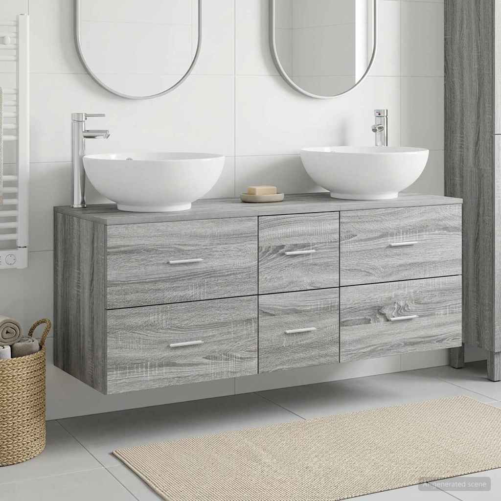 Ensemble de mobilier de salle de bain 3 pc Sonoma gris