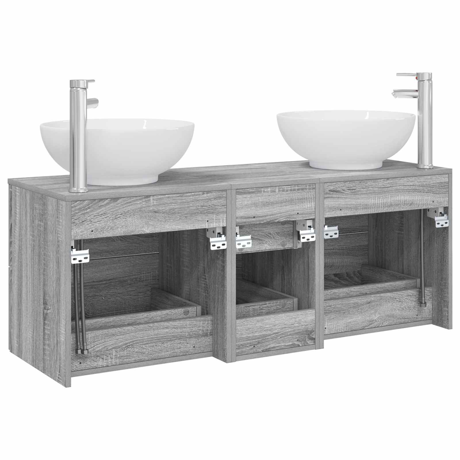 Ensemble de mobilier de salle de bain 3 pc Sonoma gris