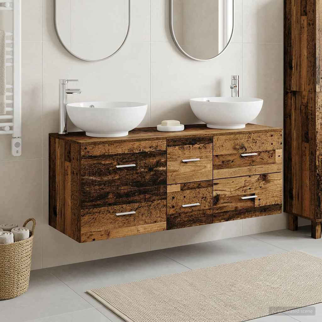 Ensemble de mobilier de salle de bain 3 pc Bois ancien