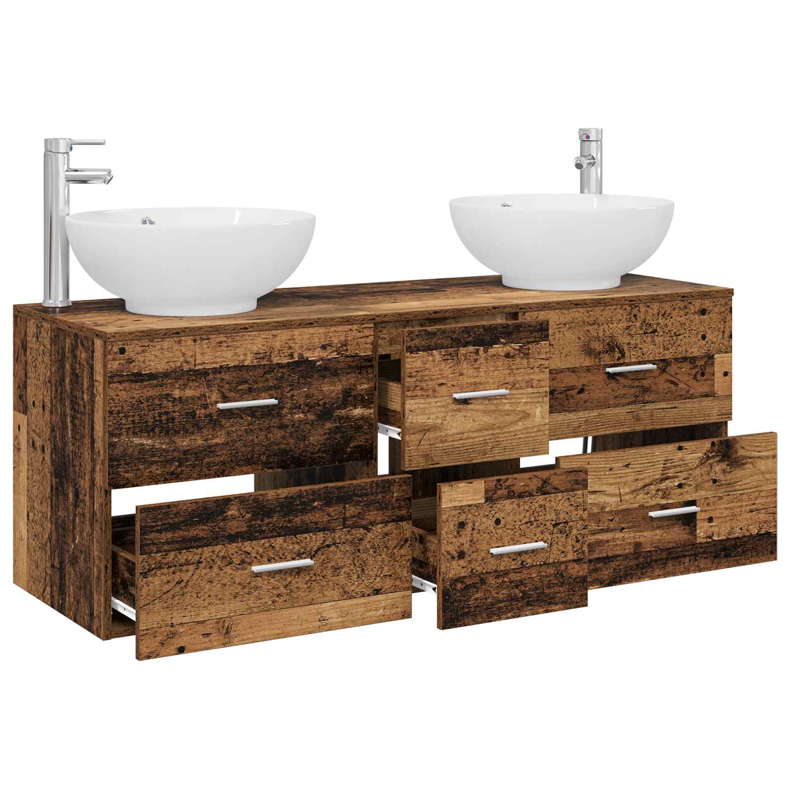 Ensemble de mobilier de salle de bain 3 pc Bois ancien