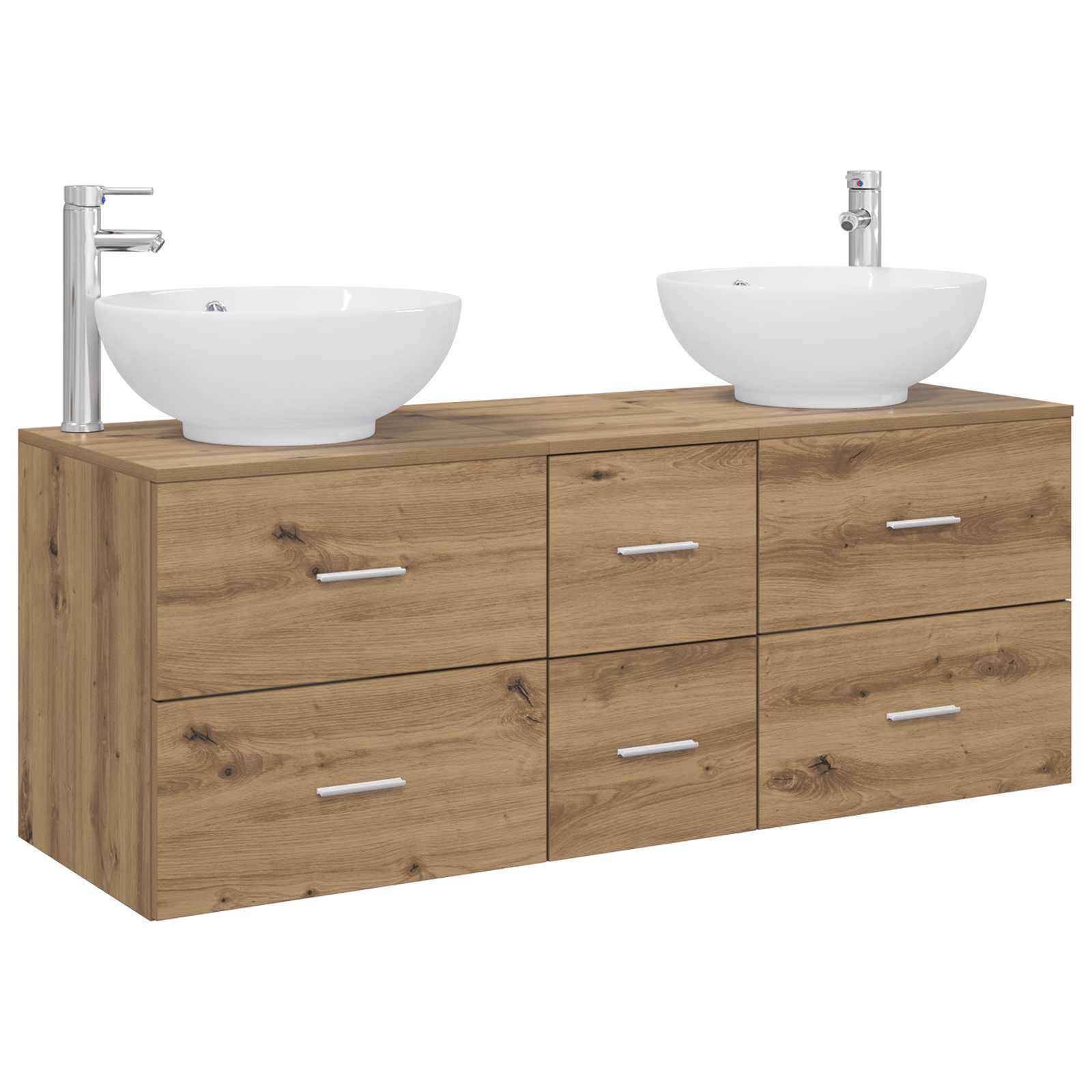 Ensemble de mobilier de salle de bain 3 pc Chêne artisanal