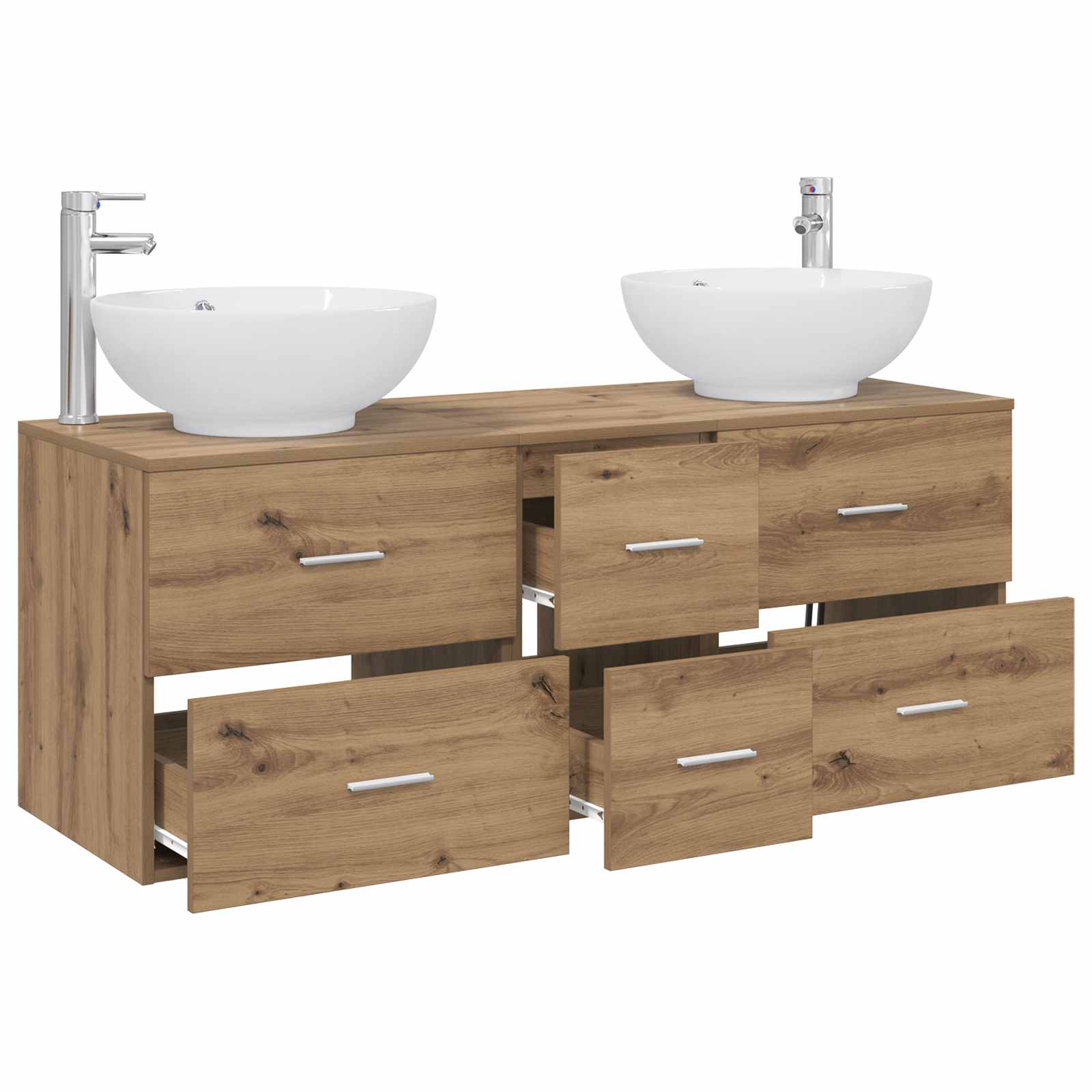 Ensemble de mobilier de salle de bain 3 pc Chêne artisanal