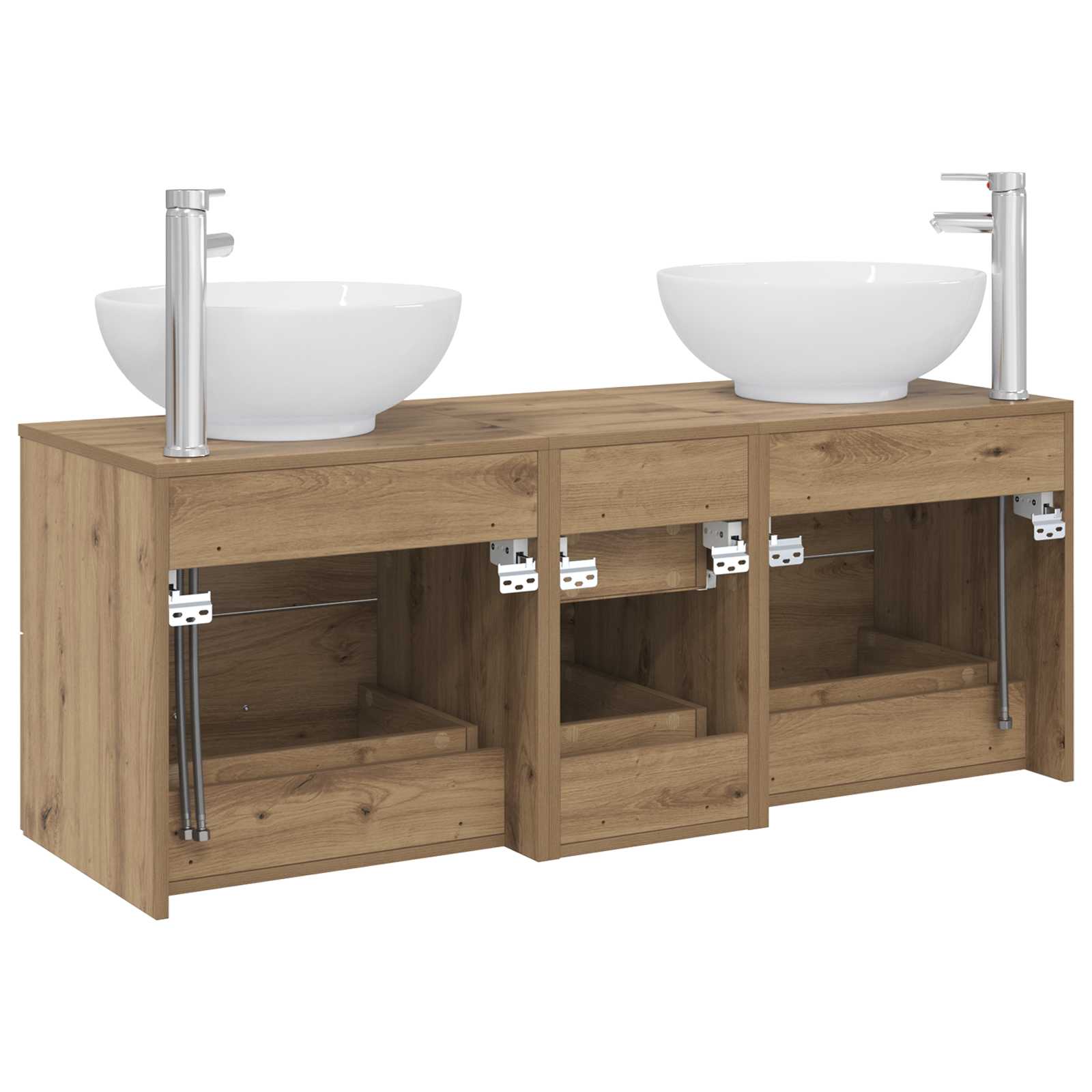 Ensemble de mobilier de salle de bain 3 pc Chêne artisanal
