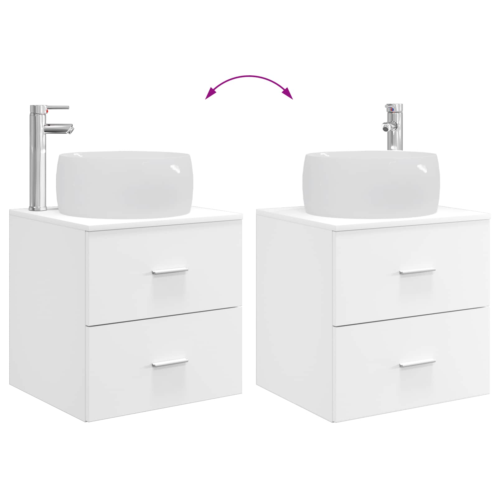Ensemble de mobilier de salle de bain 3 pc Blanc