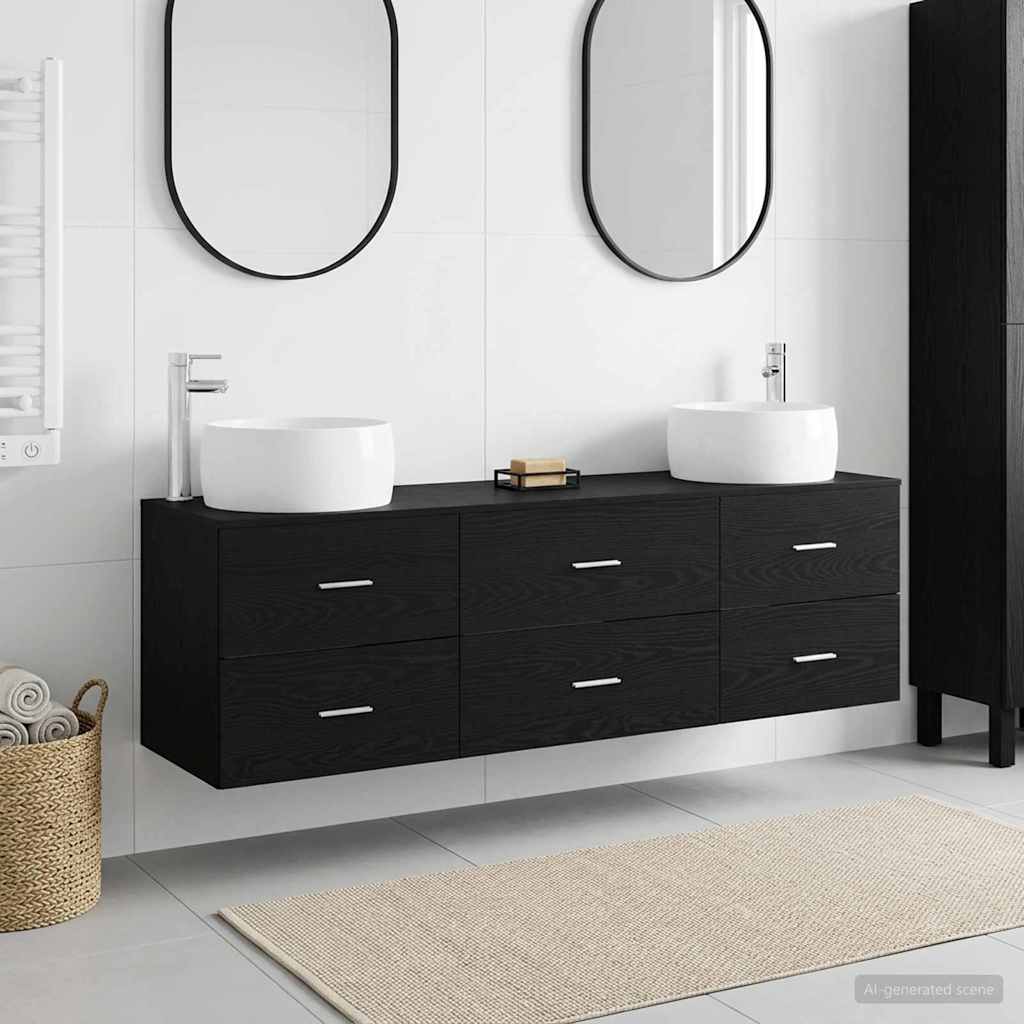 Ensemble de mobilier de salle de bain 3 pc Noir