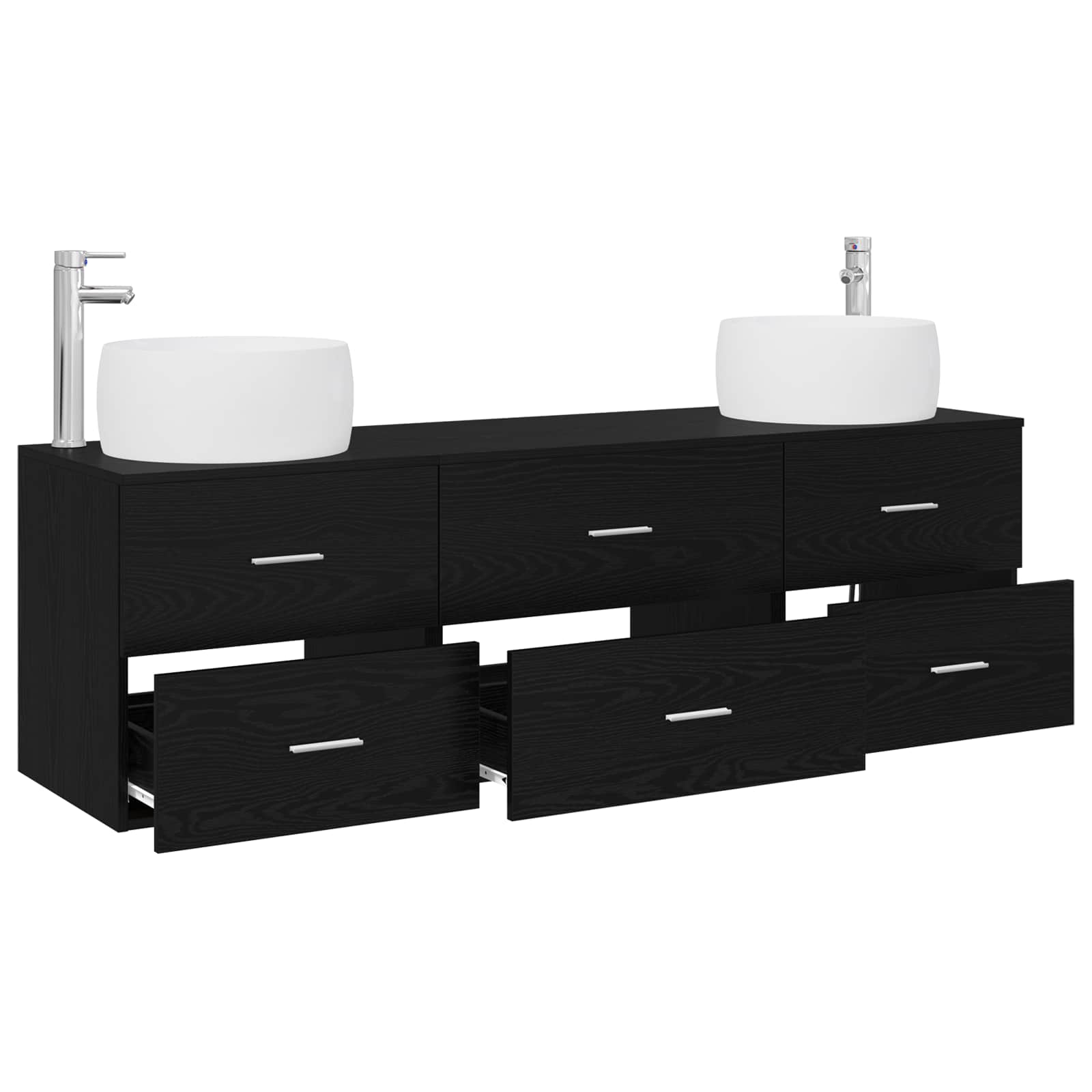 Ensemble de mobilier de salle de bain 3 pc Noir
