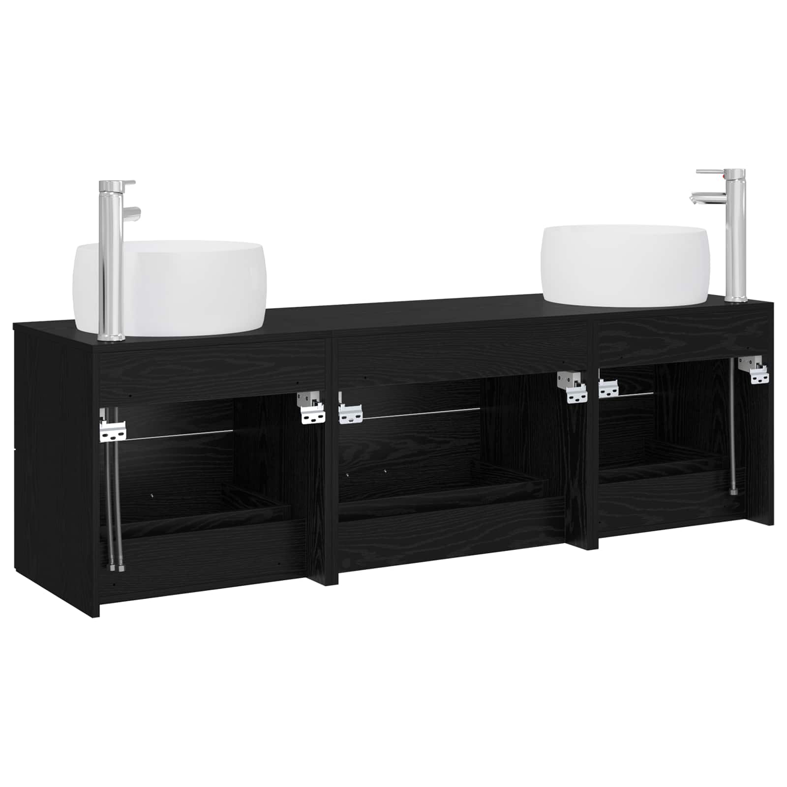 Ensemble de mobilier de salle de bain 3 pc Noir