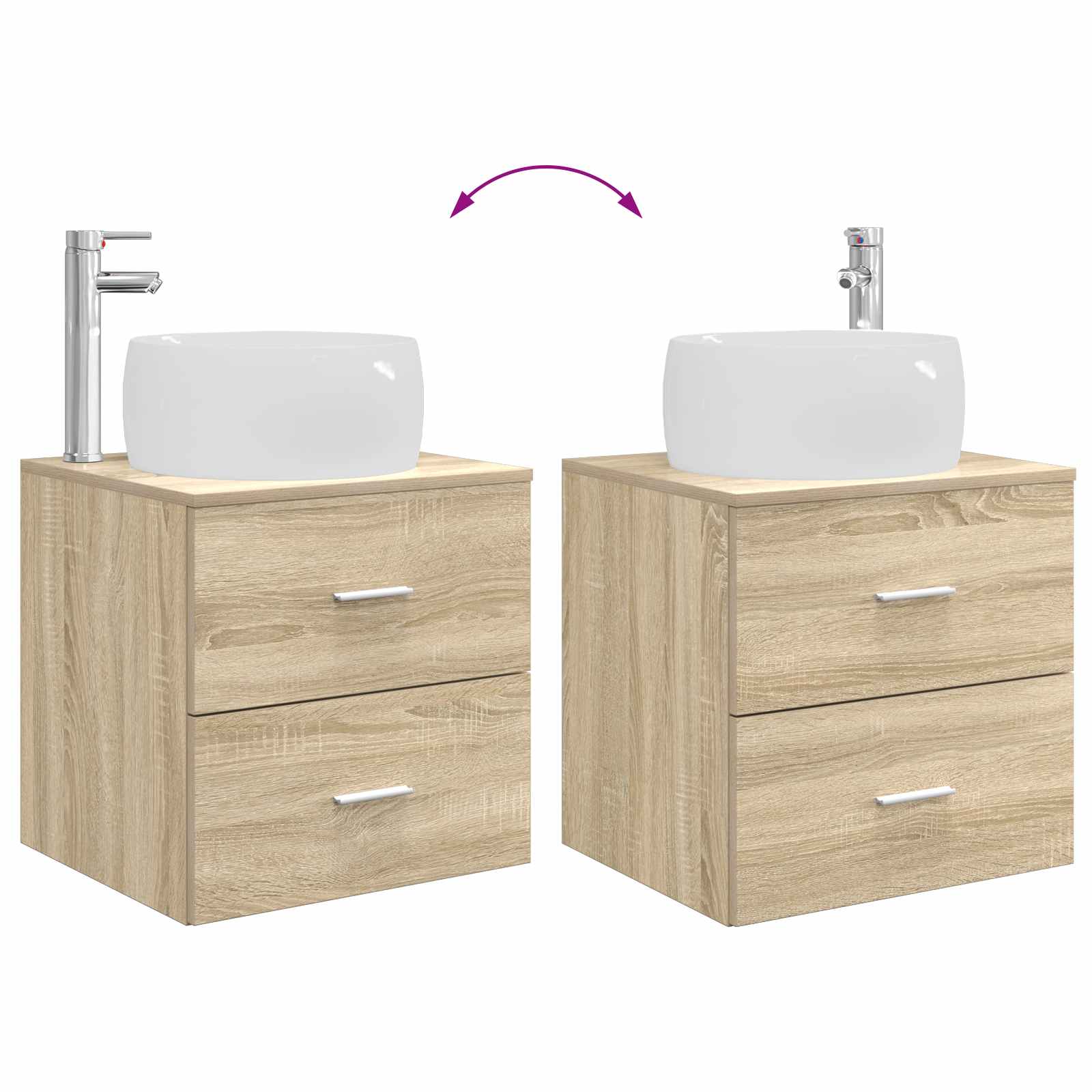 Ensemble de mobilier de salle de bain 3 pc Chêne Sonoma