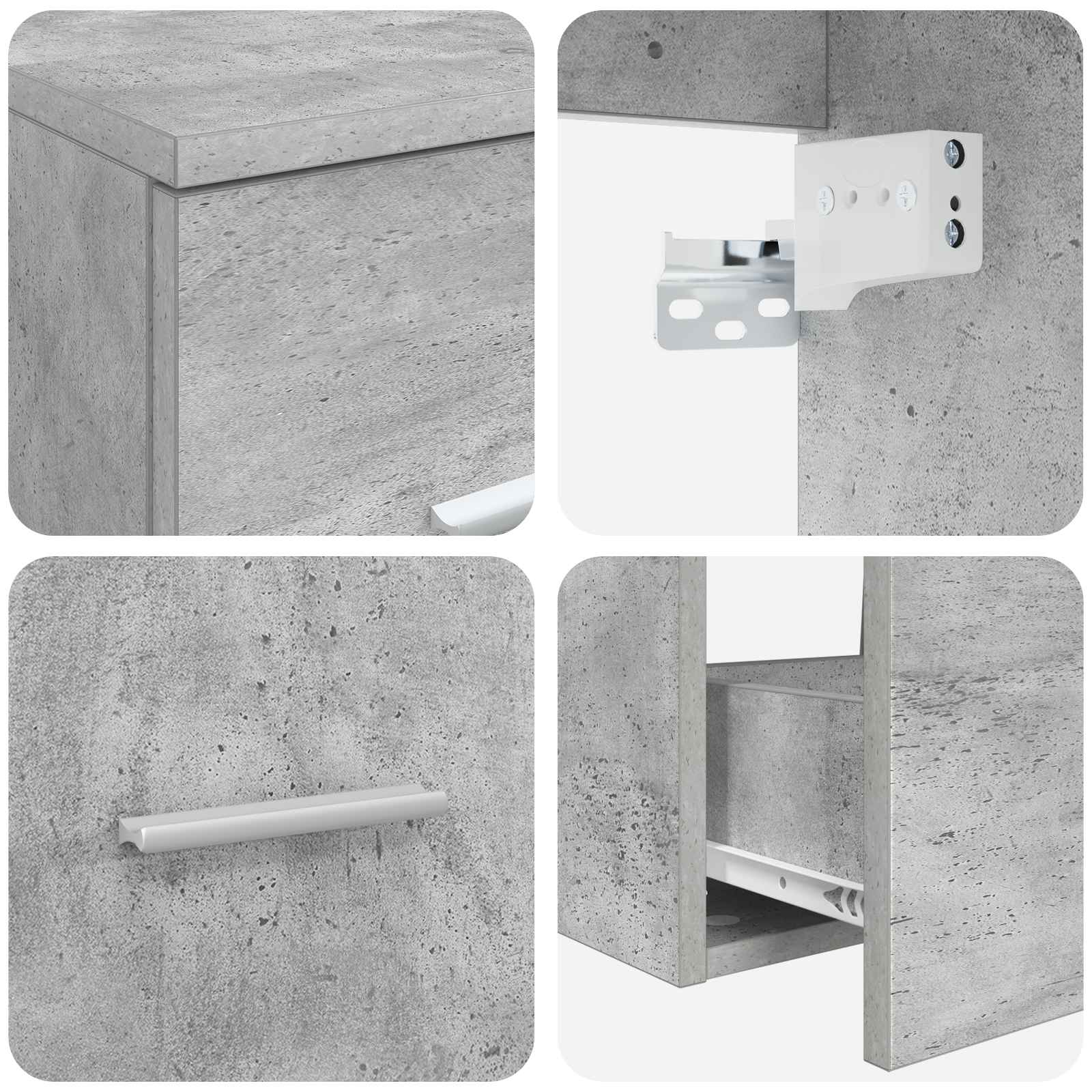 Ensemble de mobilier de salle de bain 3 pc Gris béton