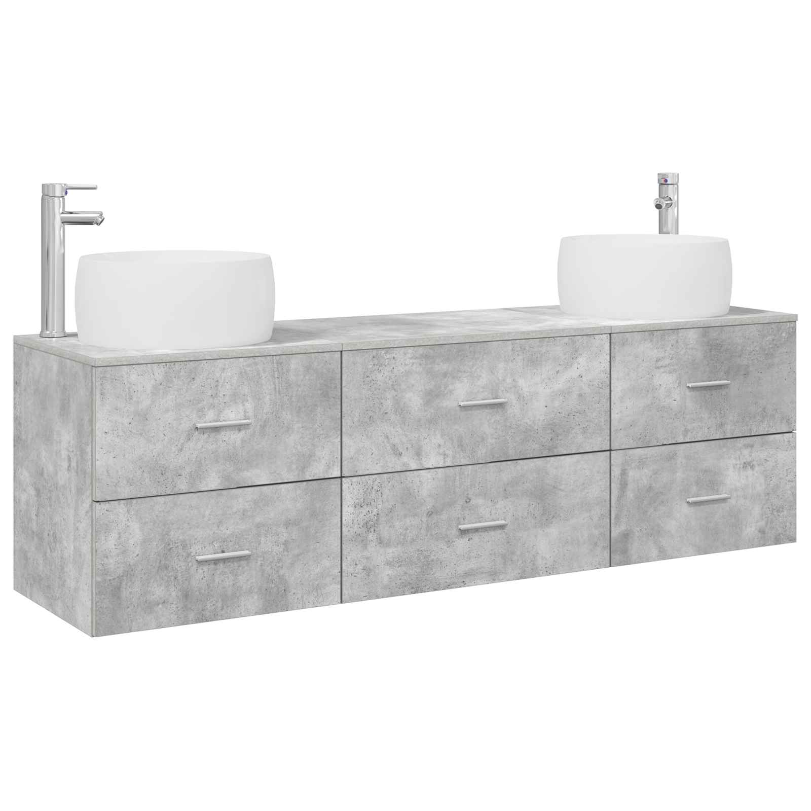 Ensemble de mobilier de salle de bain 3 pc Gris béton