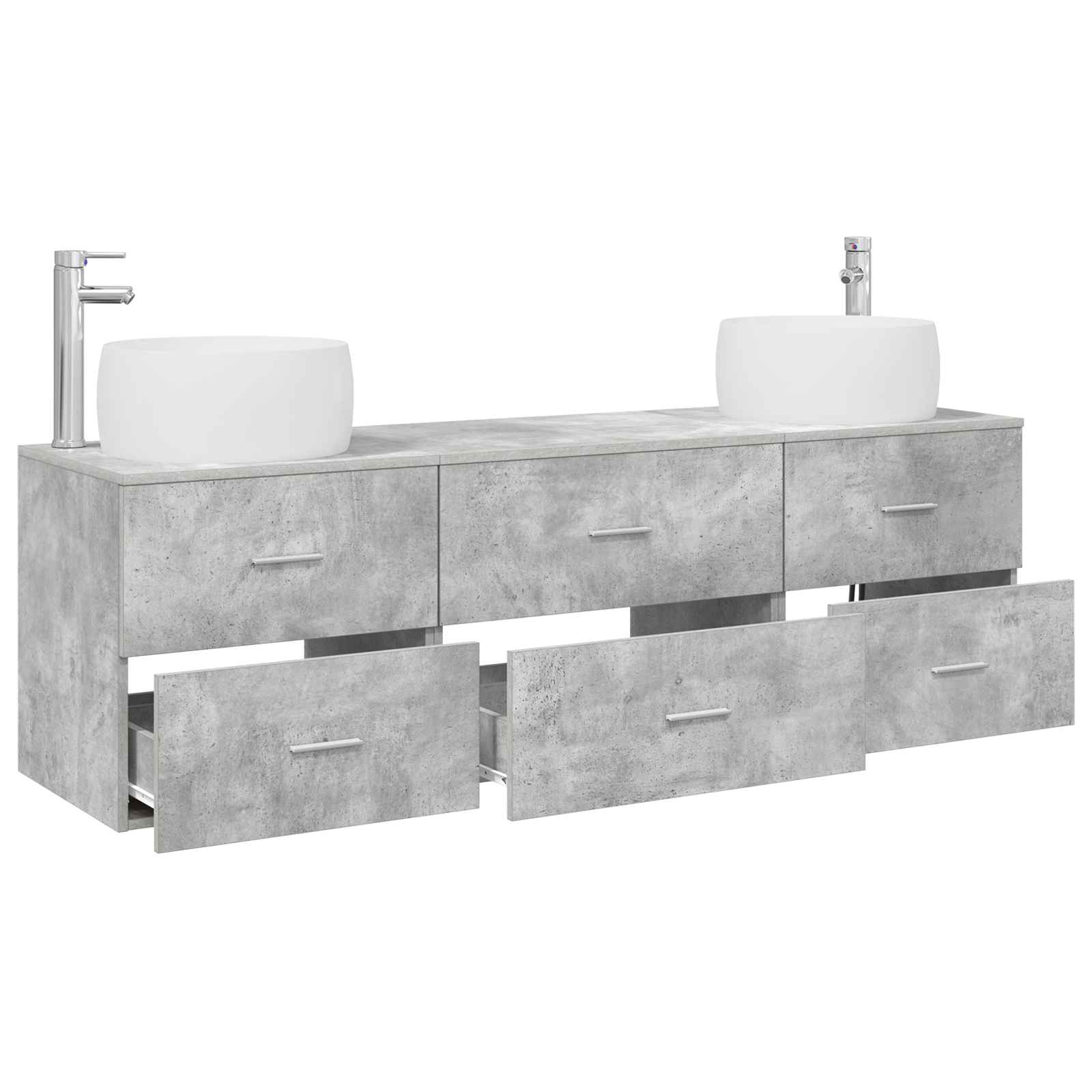 Ensemble de mobilier de salle de bain 3 pc Gris béton