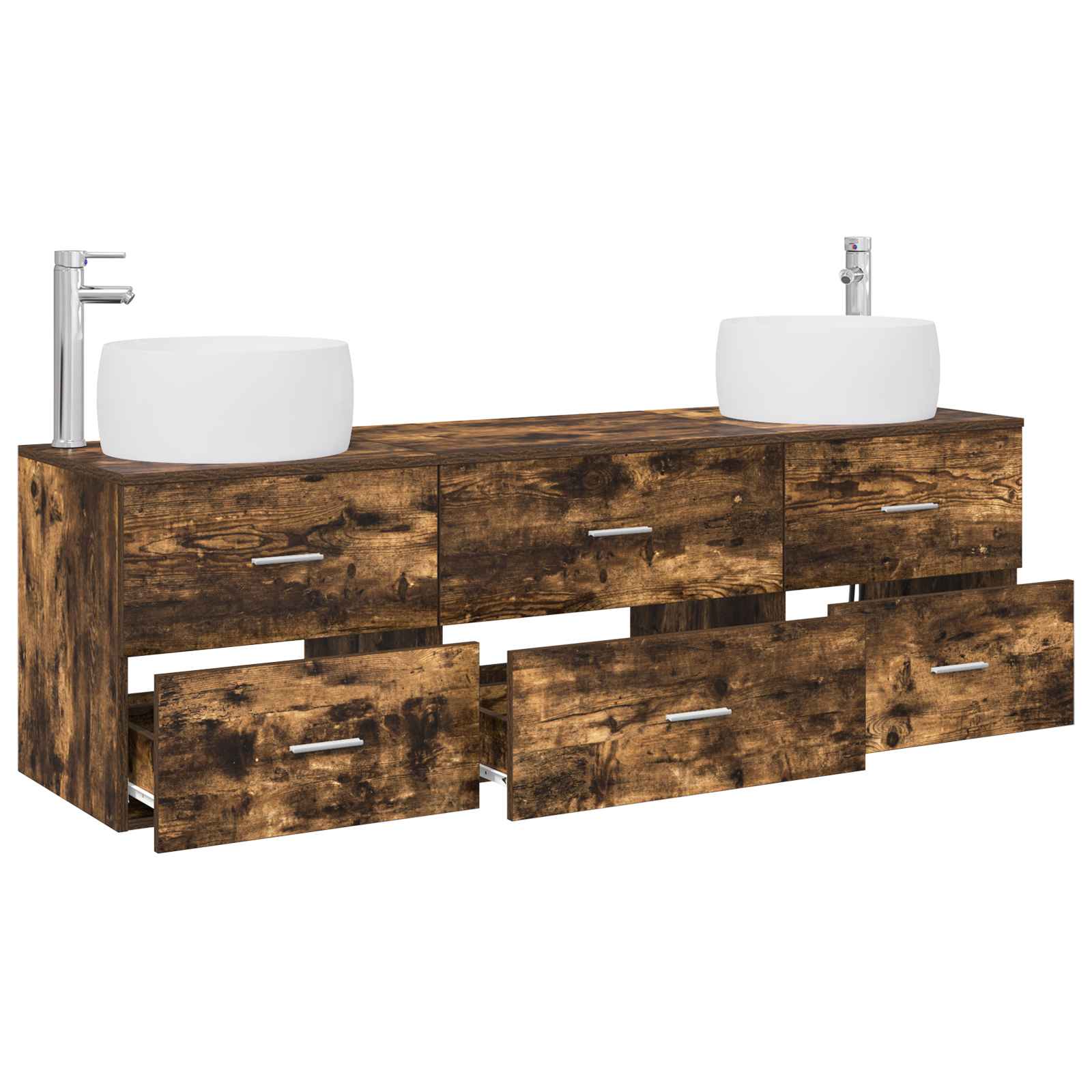 Ensemble de mobilier de salle de bain 3 pc Chêne fumé