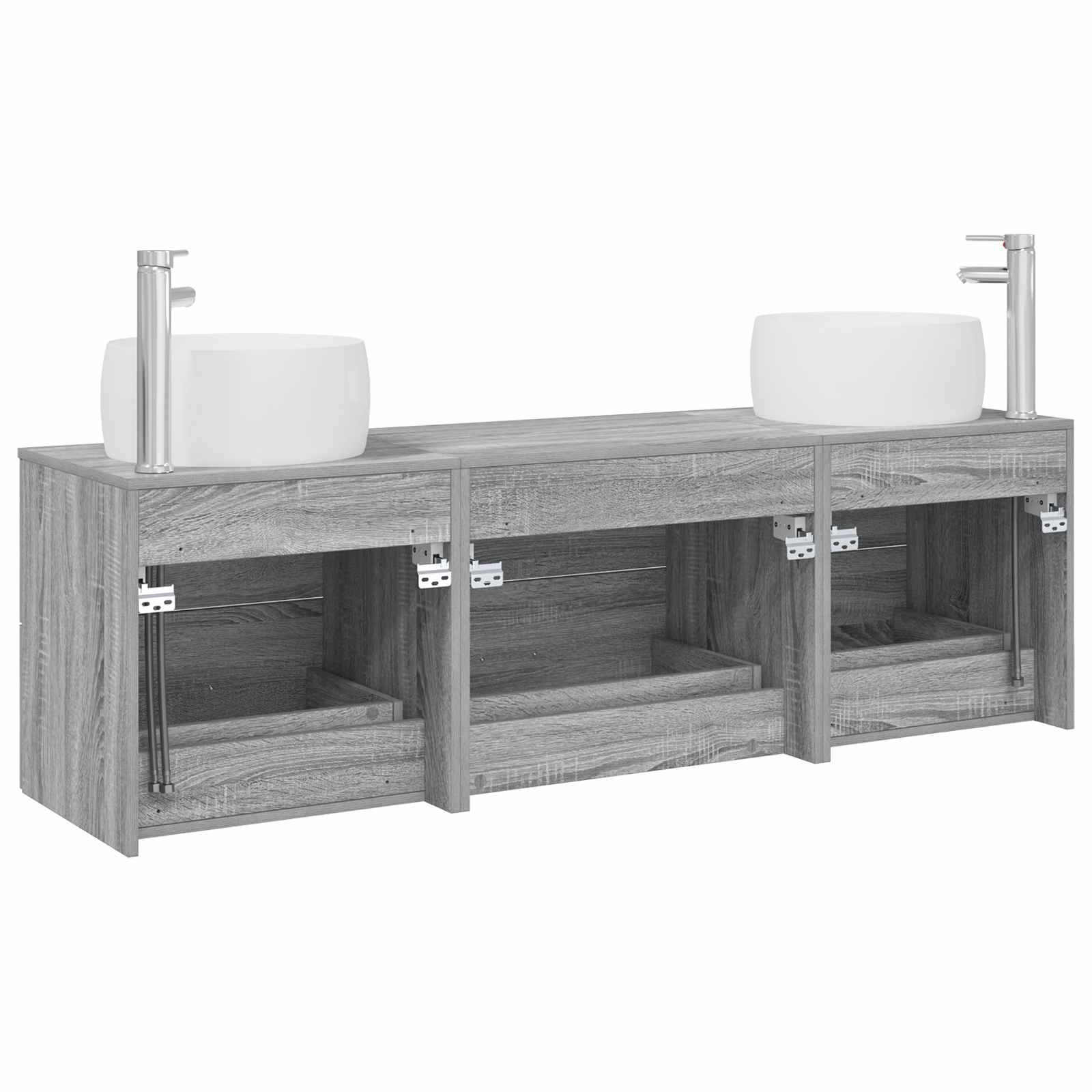 Ensemble de mobilier de salle de bain 3 pc Sonoma gris