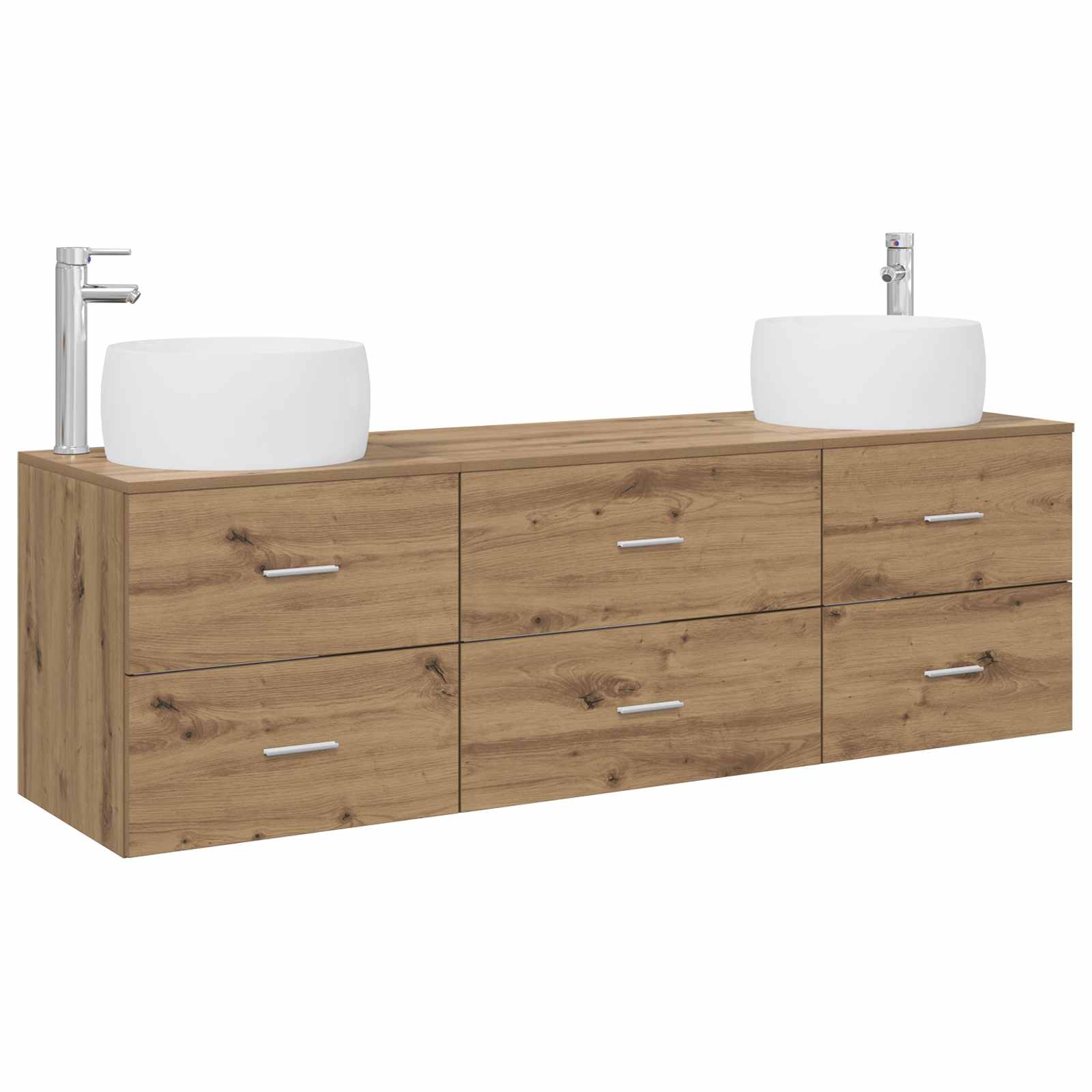 Ensemble de mobilier de salle de bain 3 pc Chêne artisanal